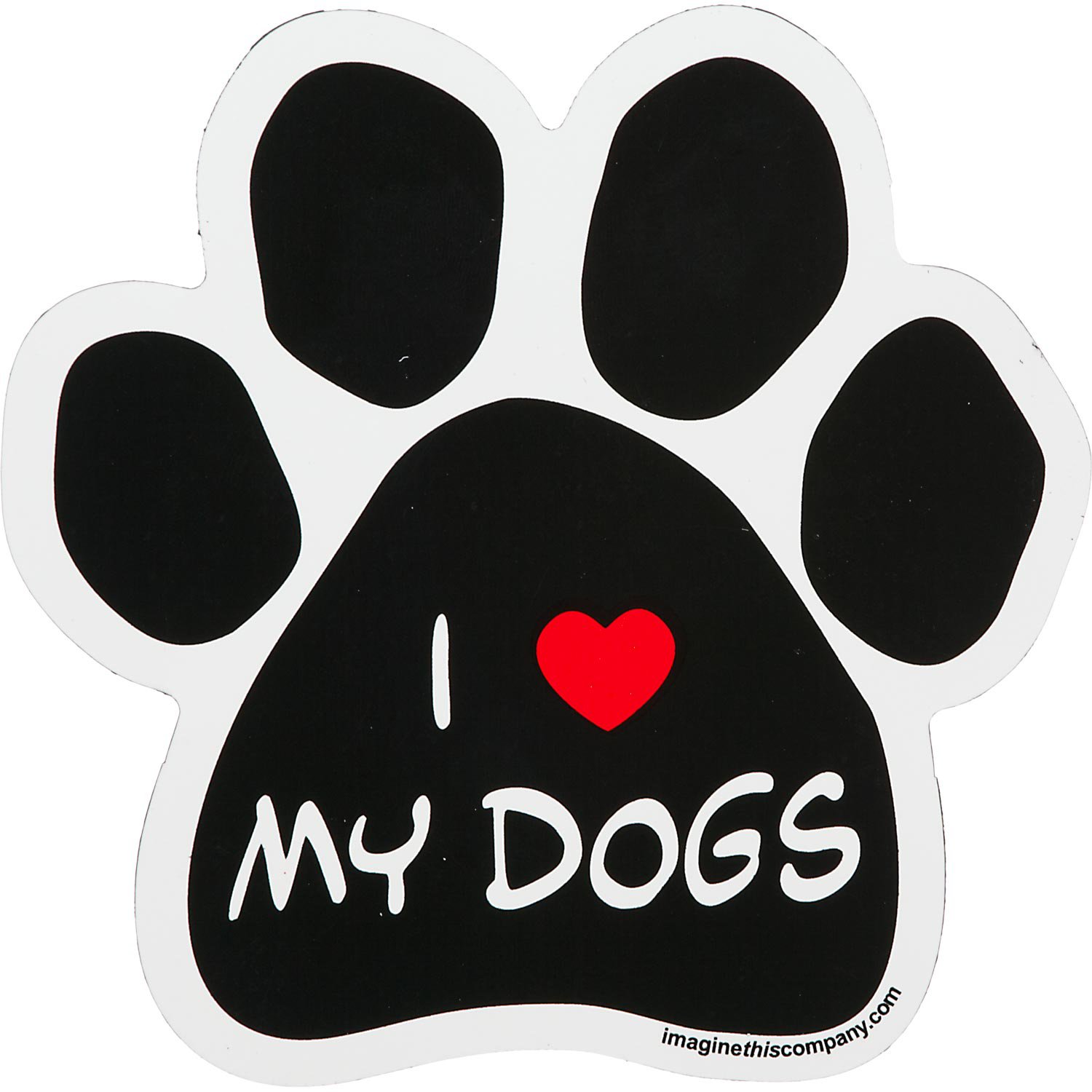 Imagine This I Love My Dogs Paw Shaped Car Magnet Petco