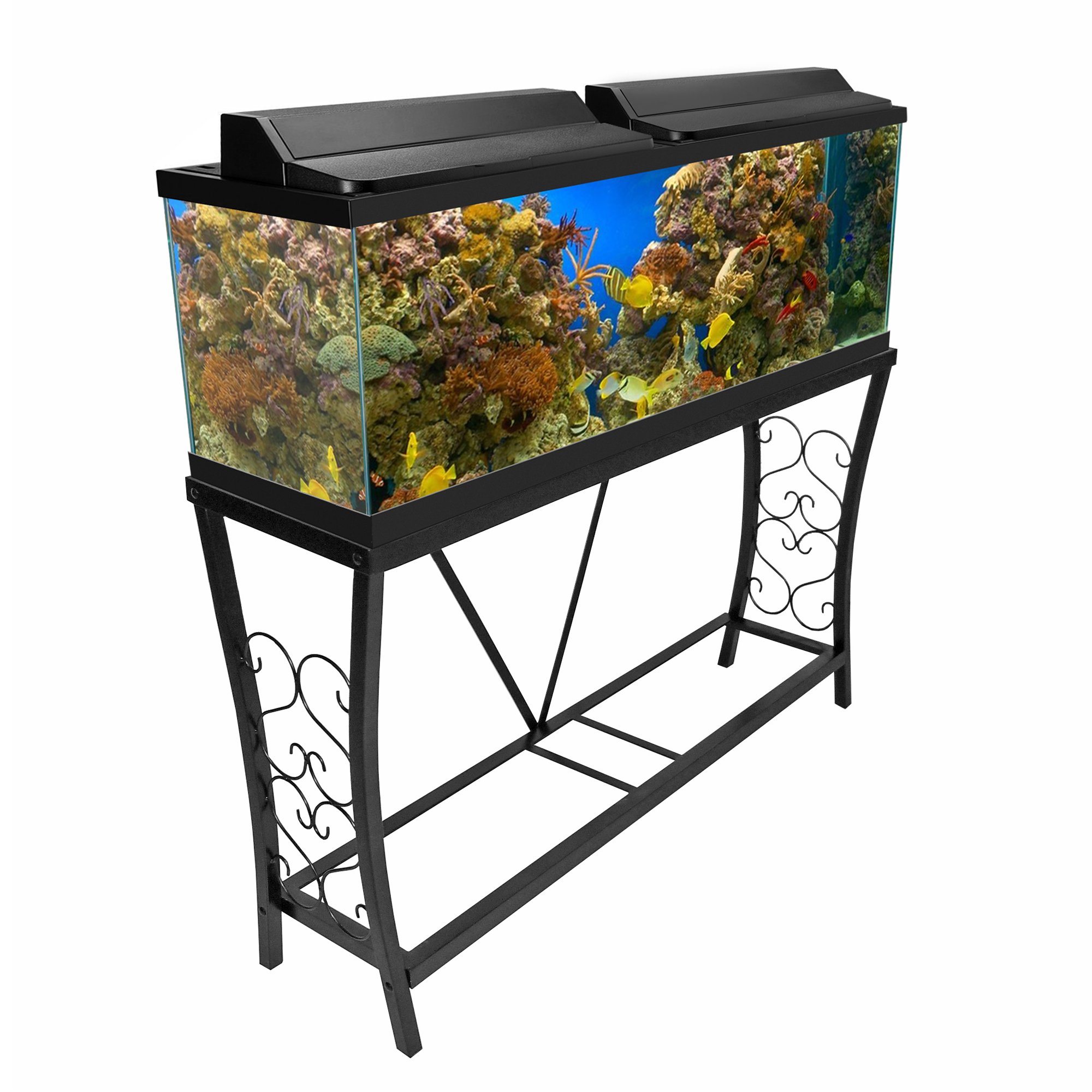 10 Gallon Fish Tank Stand - Metal Aquarium Stand 22.8x10.6x31.3 Inches Double Shelf