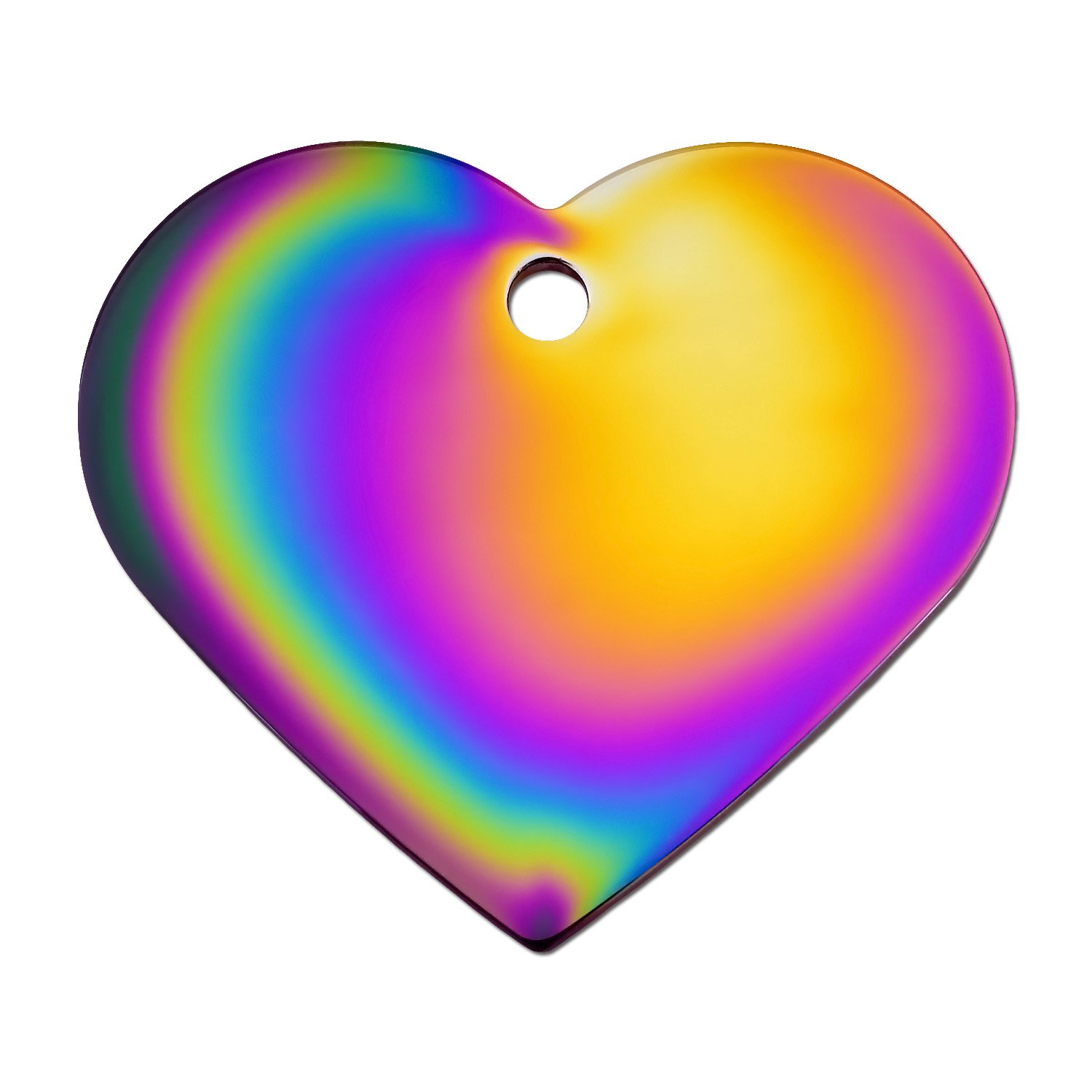 QuickTag Rainbow Heart Personalized Engraved Pet ID Tag, Large Petco