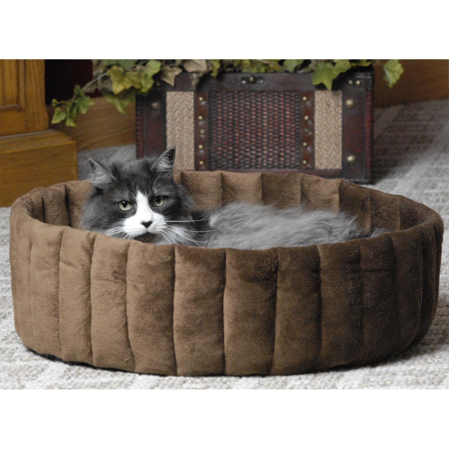 K&H Kitty Cup Tan & Mocha Cat Bed | Petco