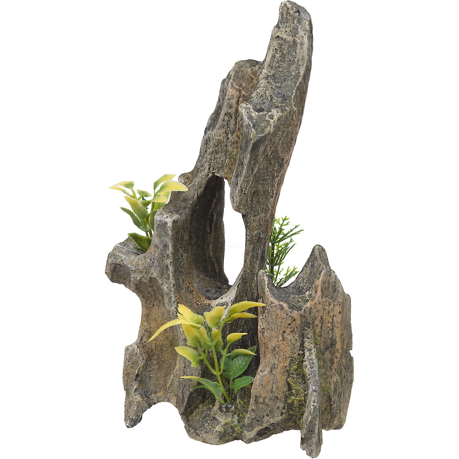 Rockgarden Resin Driftwood Pinnacle With Plants Petco
