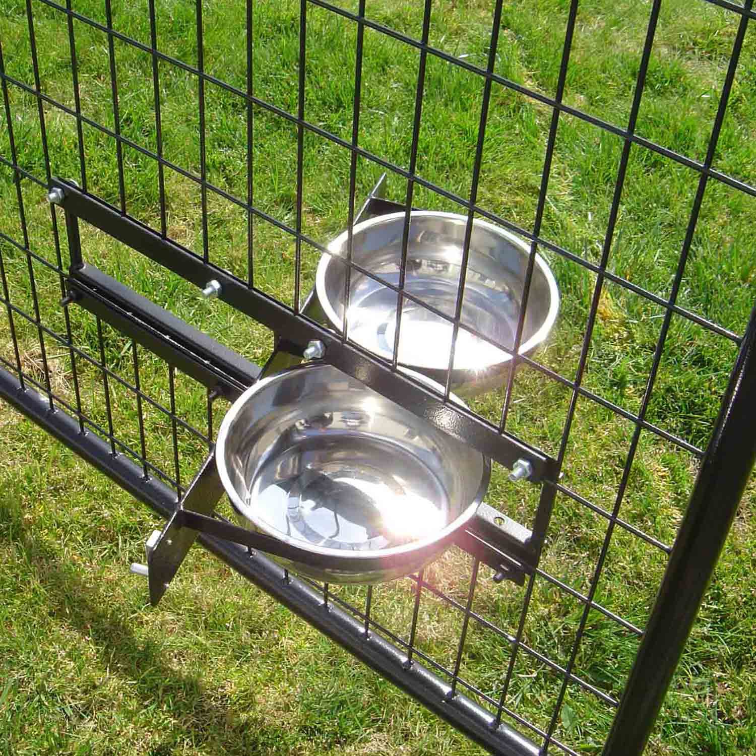 Lucky Dog Probreeder Turn-Style 2-Bowl System Kennel Dog Bowls | Petco