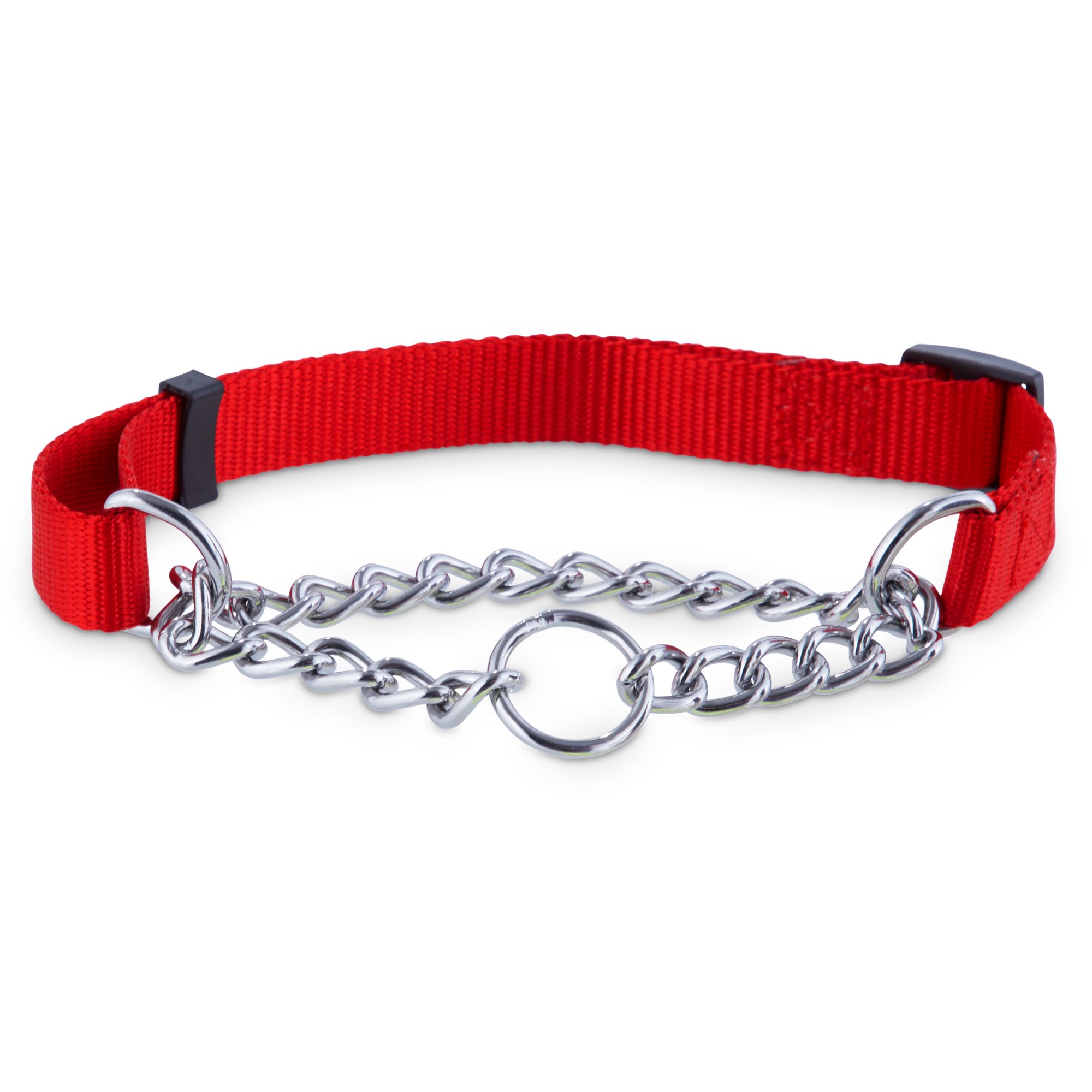 Petco Red Check Nylon and Chain Dog Collar | Petco