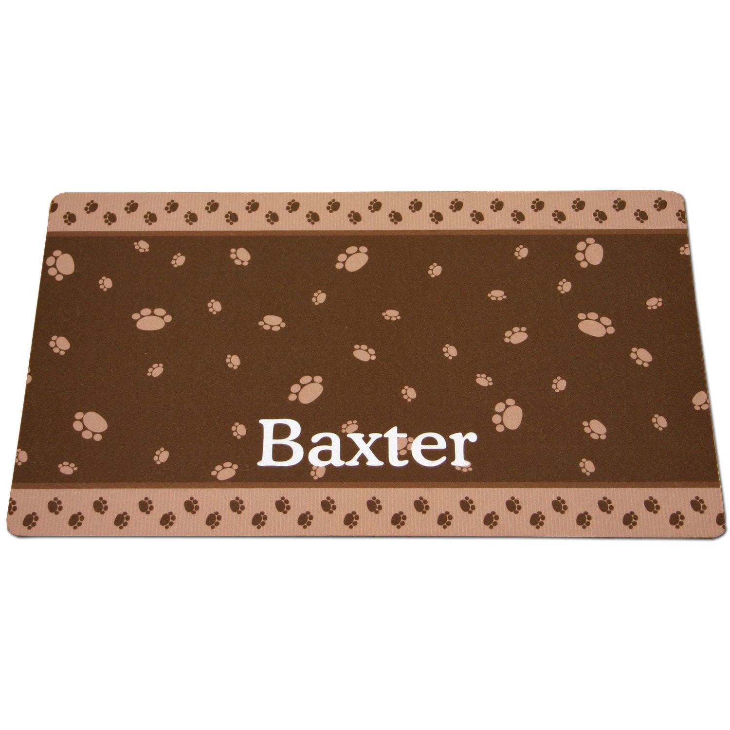 Drymate Brown Tan Paw Border Personalized Cat Litter Box Mat Petco