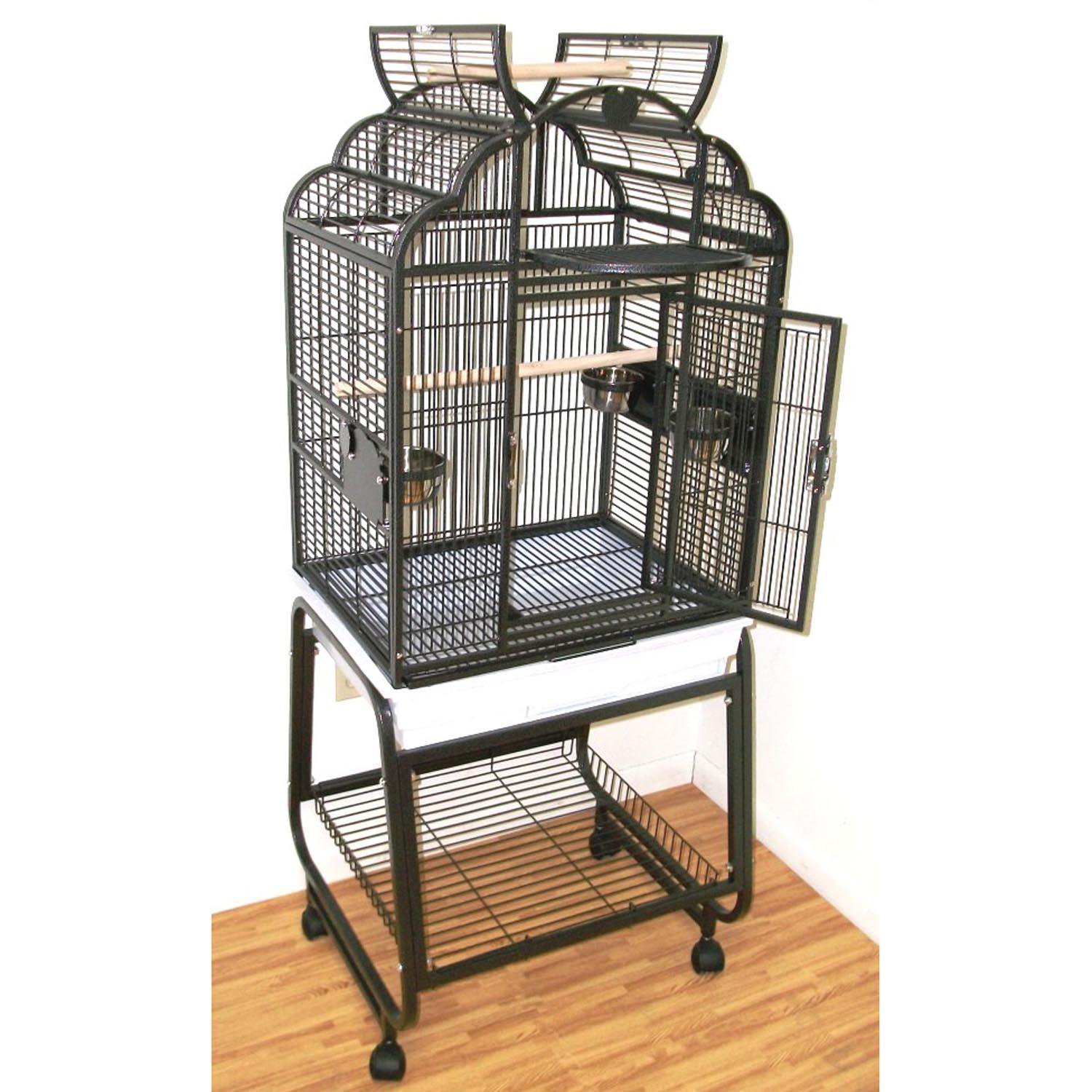 HQ Opening Victorian Top With Cart Stand Bird Cage In Black Petco   1489380 Right 1