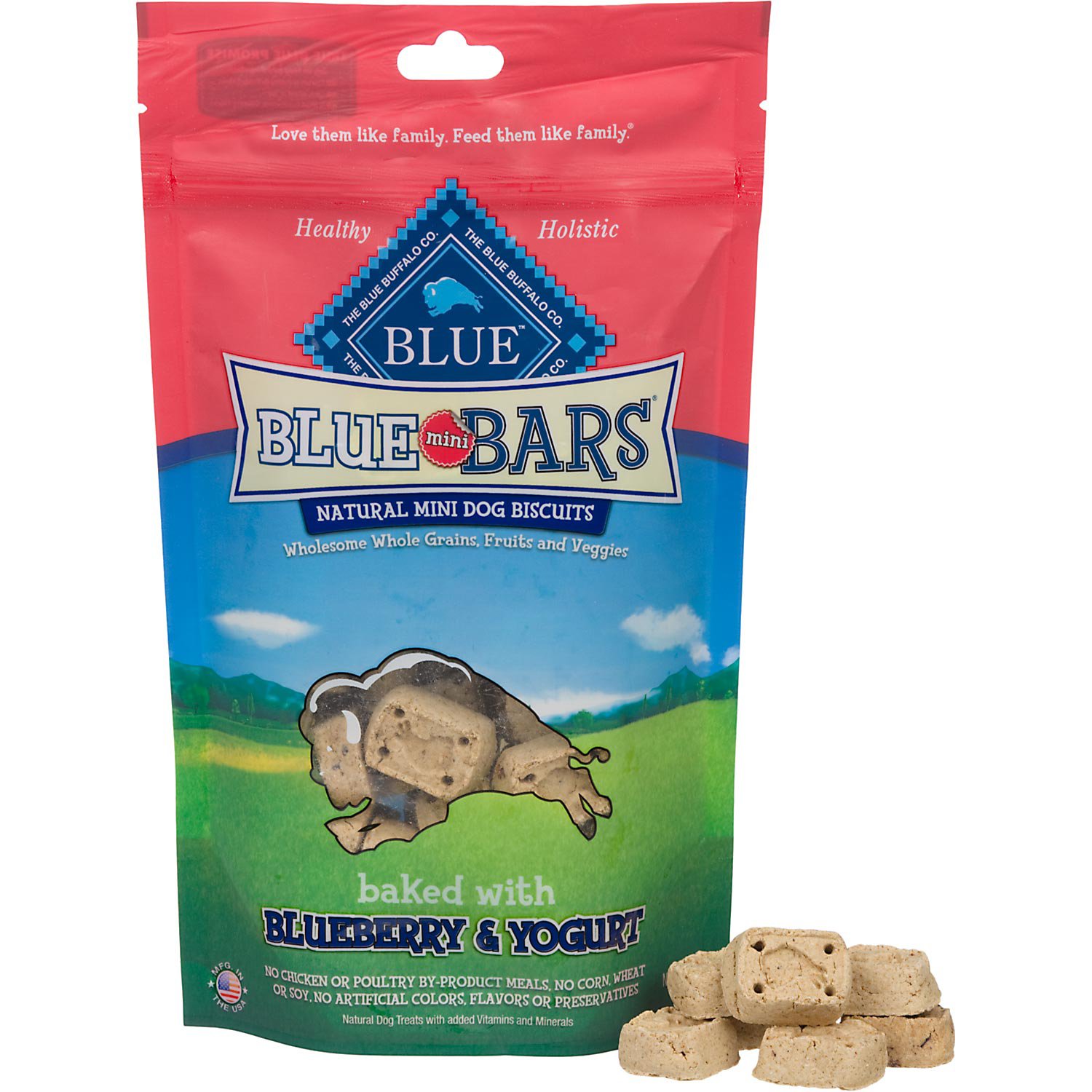 Blue Buffalo Blue Mini Bars Blueberry & Yogurt Mini Biscuits Dog Treats