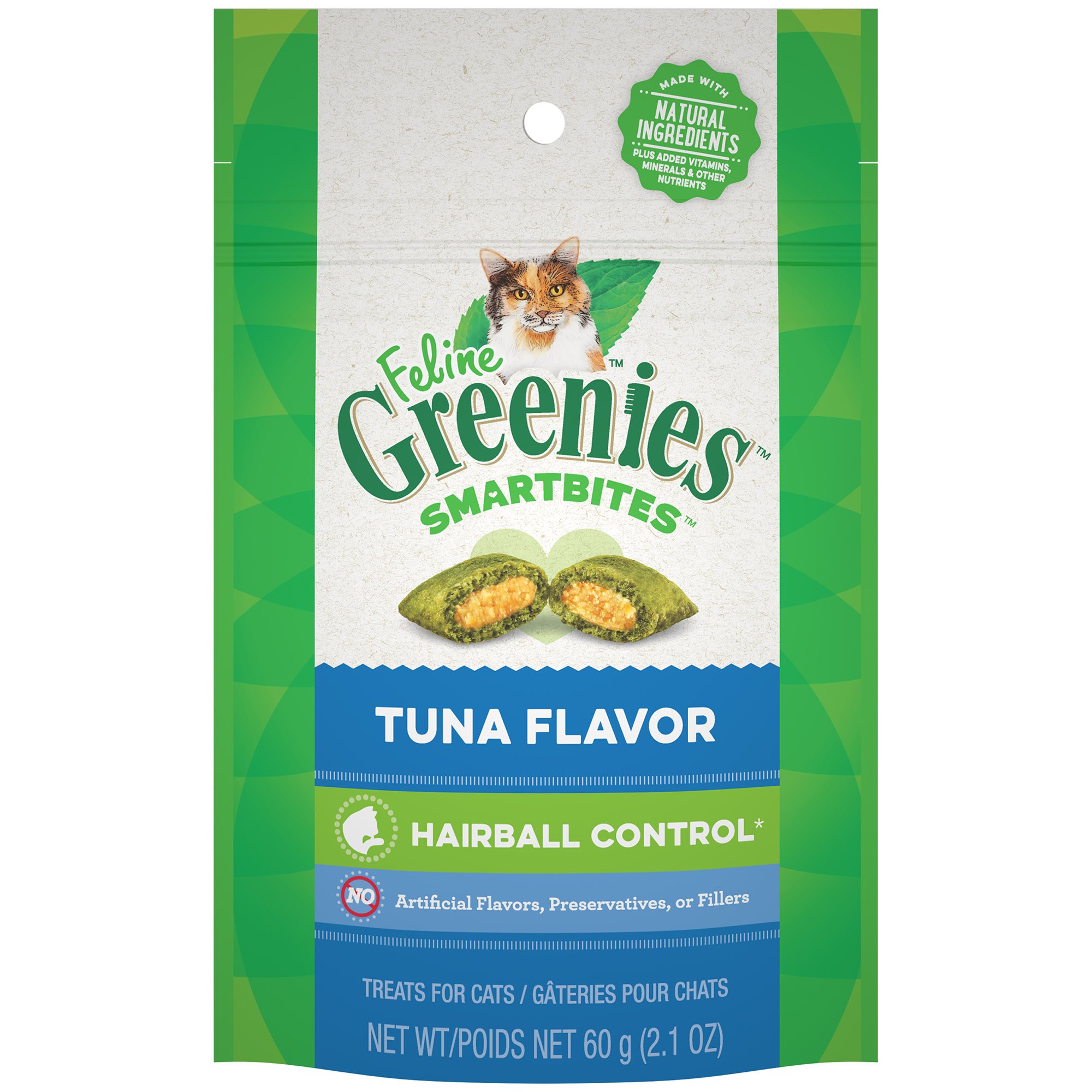 UPC 642863101403 Feline Greenies Smartbites Tuna Flavored Hairball Control Cat Treats, 2.1 oz