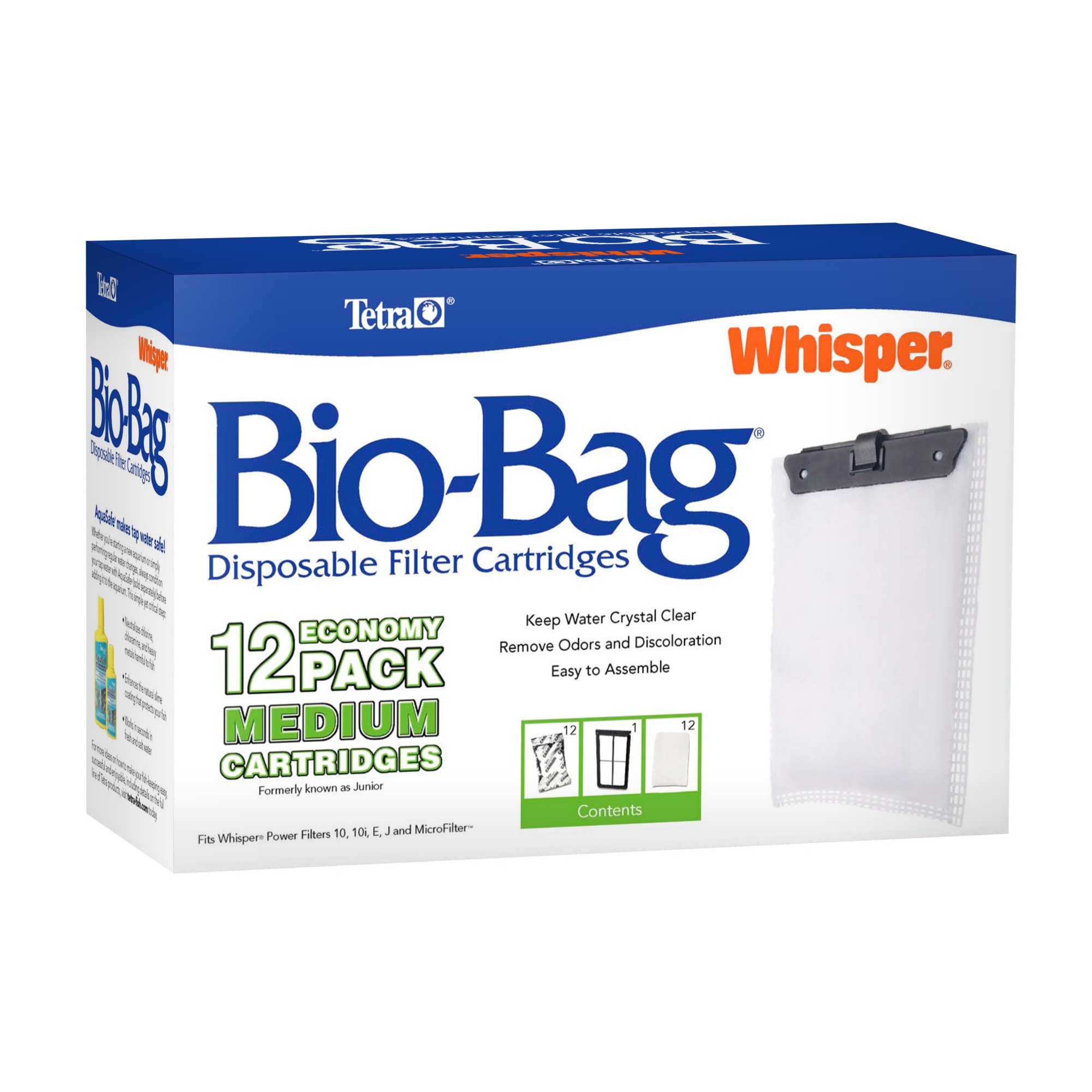 Tetra Whisper BioBag Disposable Filter Cartridge, Medium, Pack of 12