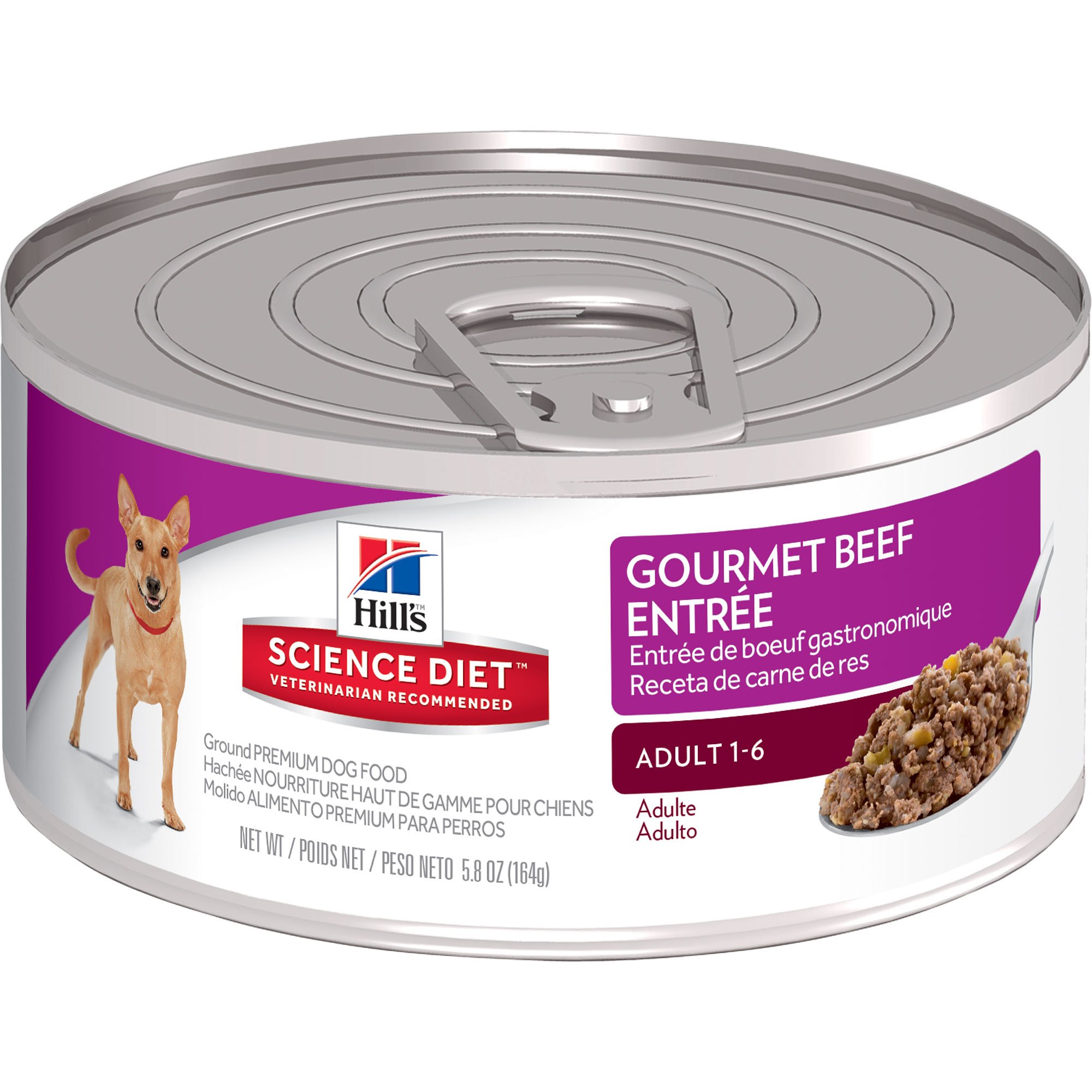 Hill's Science Diet Adult Gourmet Beef Entree Canned Wet Dog Food, 5.8