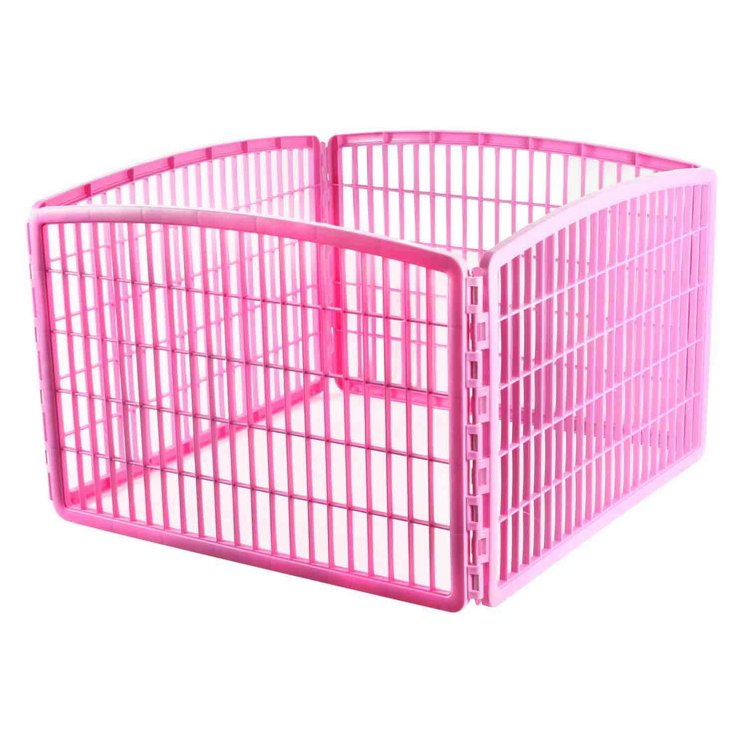Iris Pink Four Panel Pet Containment and Exercise Pen without Door Petco