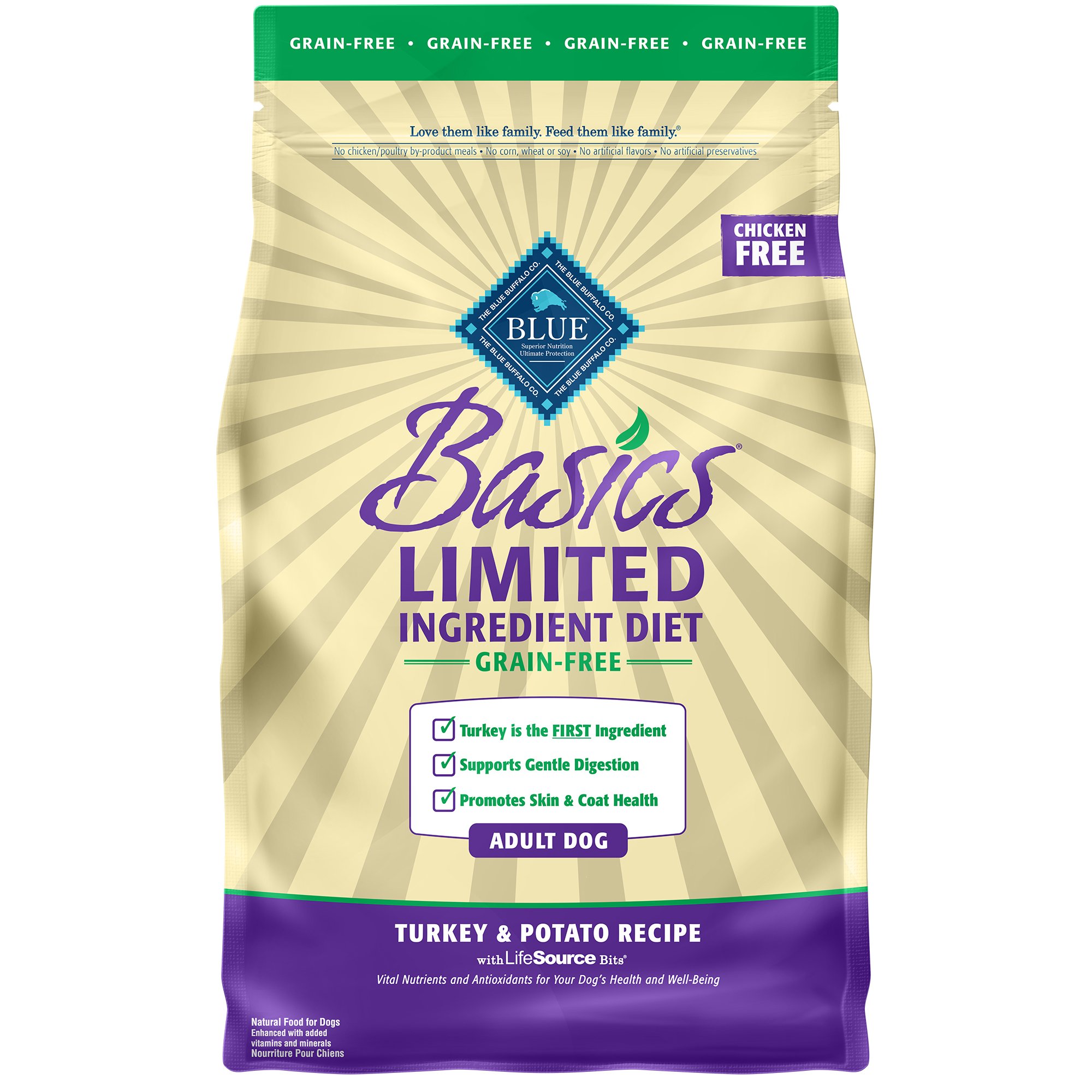 Blue Buffalo Basics Limited Ingredient Grain Free Turkey & Potato Dog ...