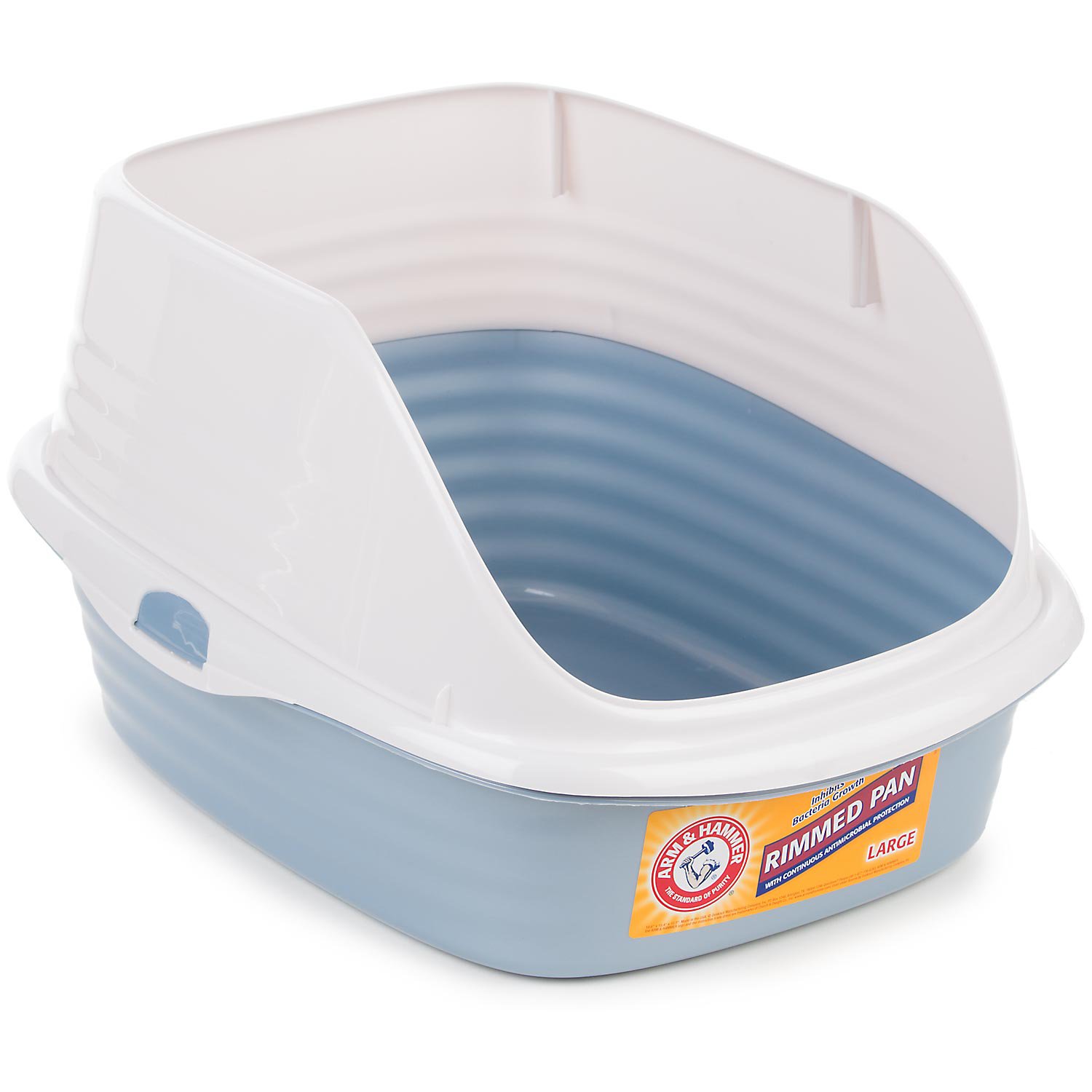 Arm & Hammer Large Rimmed Litter Pan, 19" L X 14" W X 11" H () Black