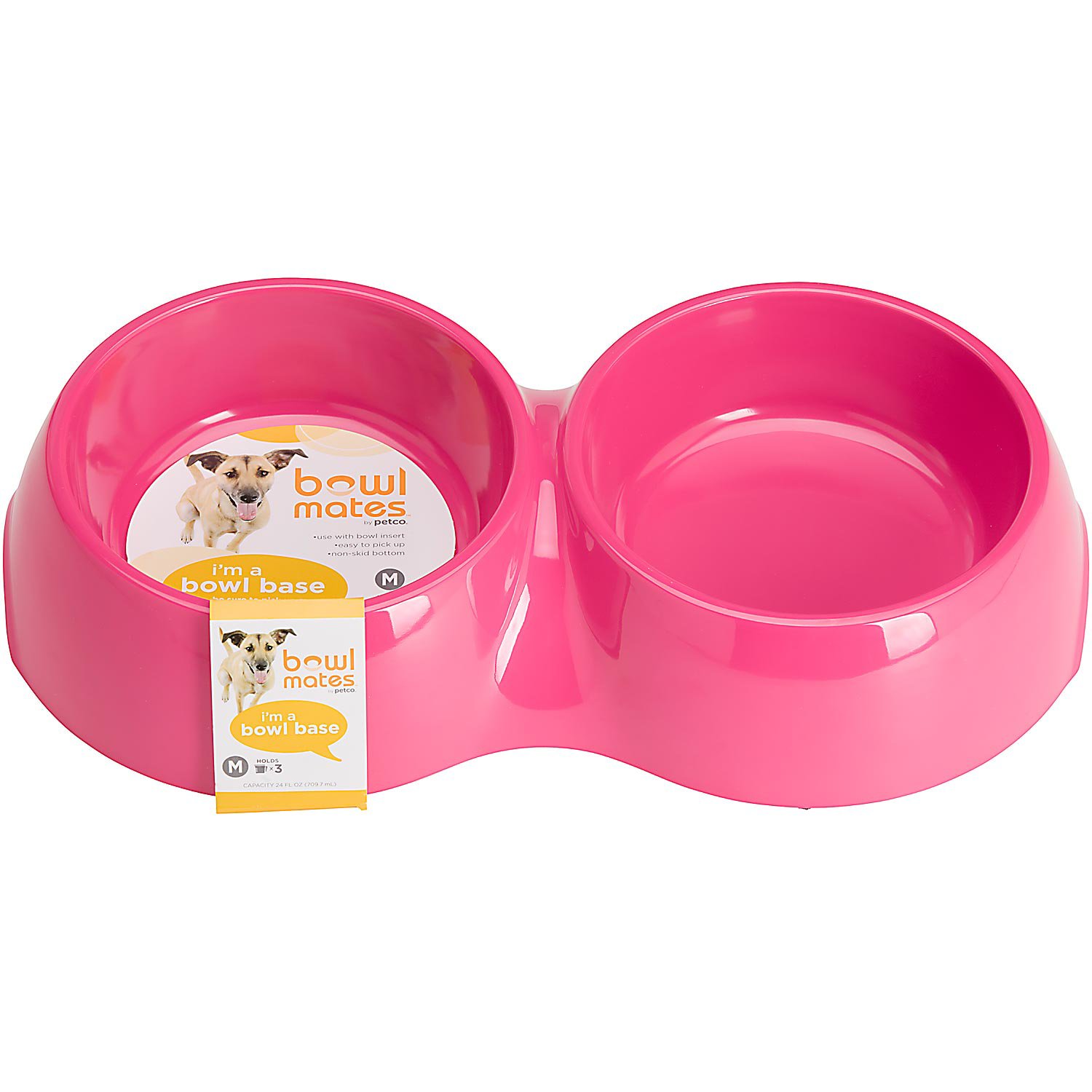 UPC 800443920619 product image for Bowlmates Pink Double Round Base, 3 Cup, Medium | upcitemdb.com