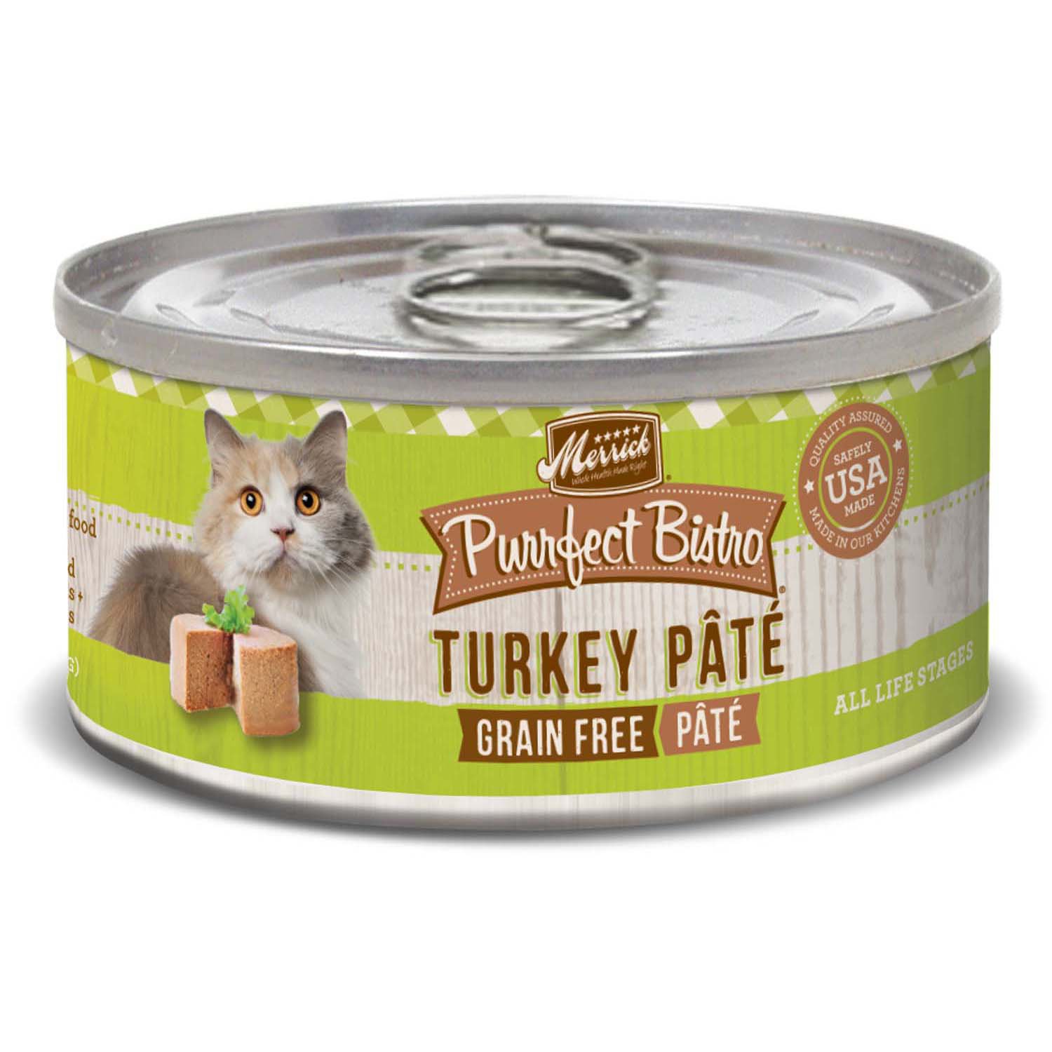 Merrick Purrfect Bistro Grain Free Turkey Pate Wet Cat Food, 3 oz., Case of 24 Petco