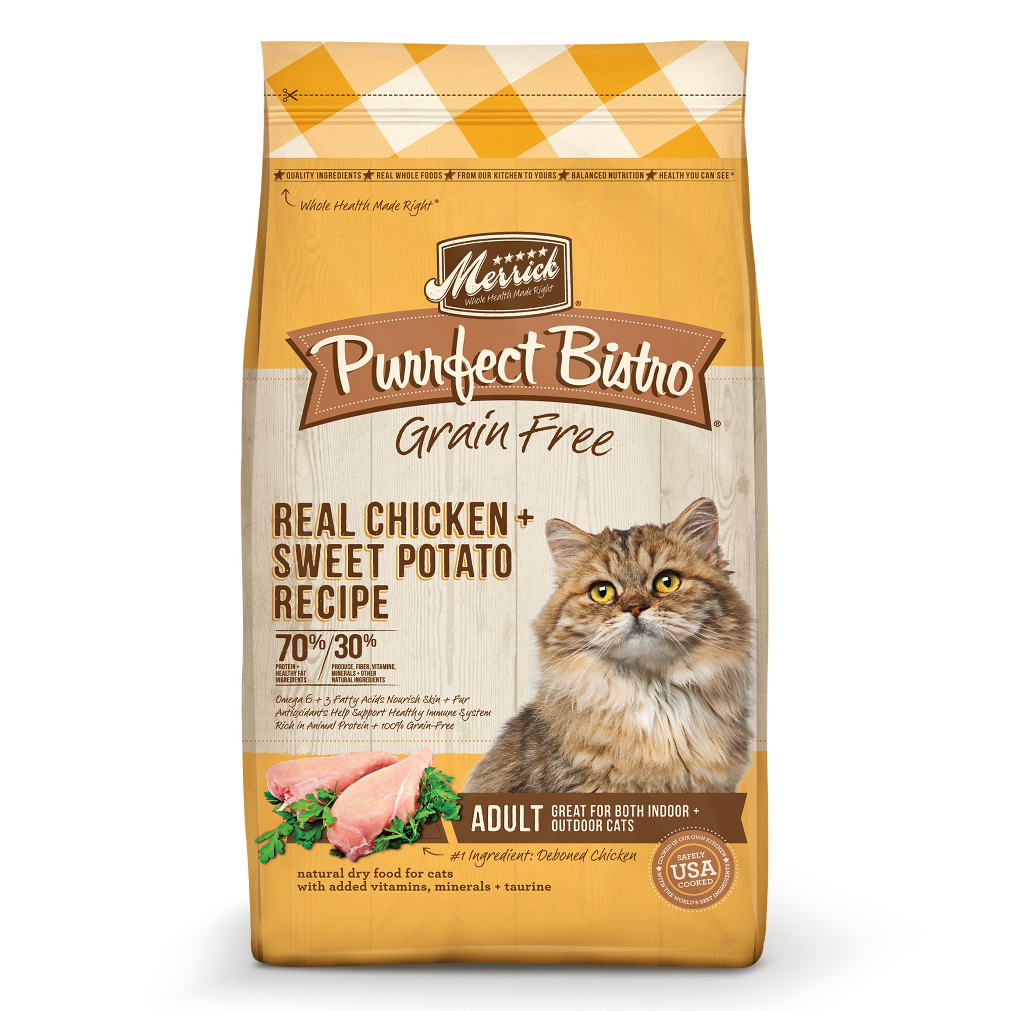 Merrick Purrfect Bistro Grain Free Real Chicken Adult Dry Cat Food, 12