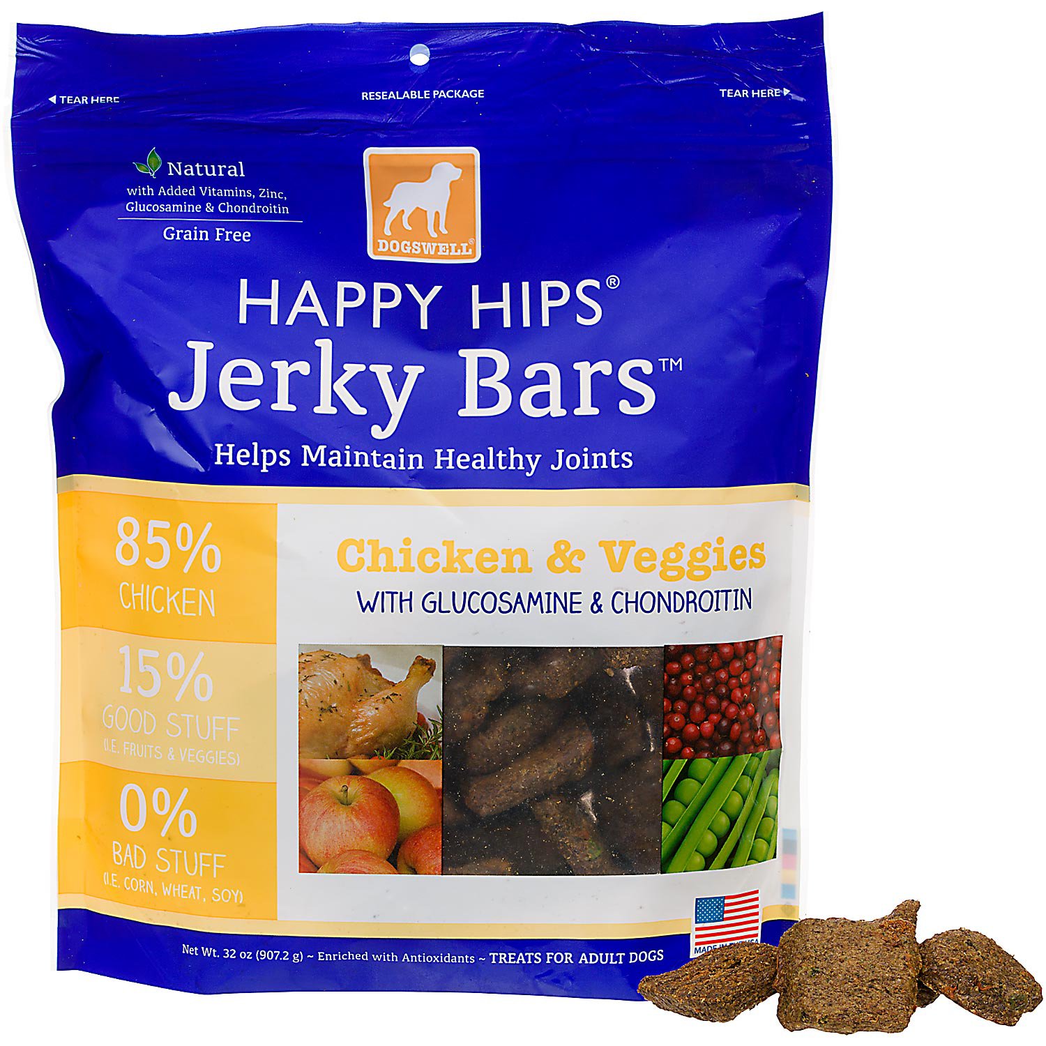 UPC 884244177113 - Dogswell Happy Hips Jerky Bars, Chicken and Veggies ...