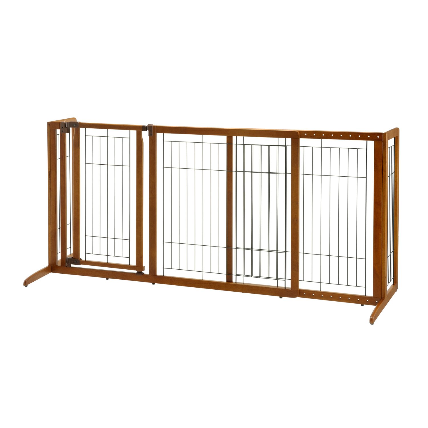 Large Richell Deluxe Freestanding Pet Gate With Door Cat Doors