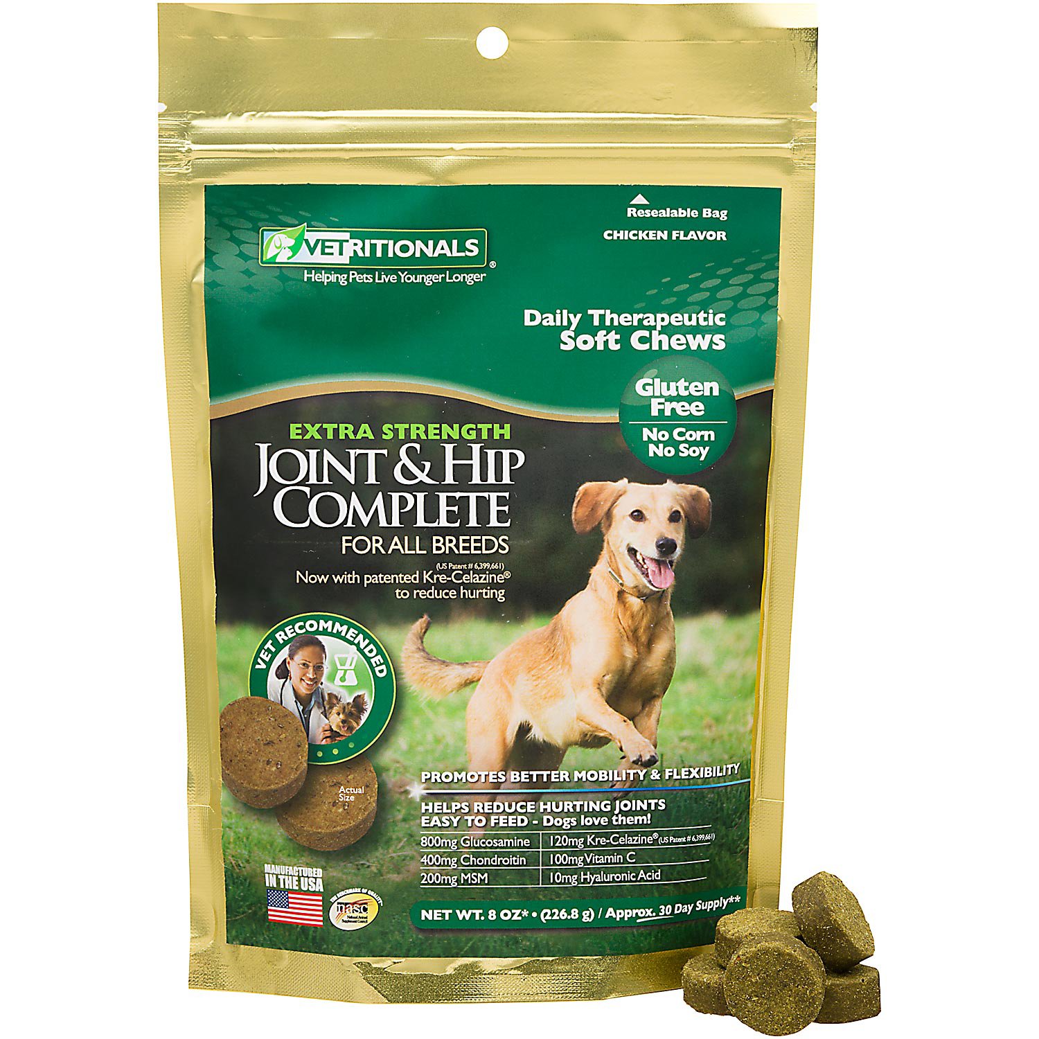 UPC 893543001470 product image for Vetritionals Joint & Hip Complete Daily Therapeutic Soft Dog Chews, 8 oz. () | upcitemdb.com