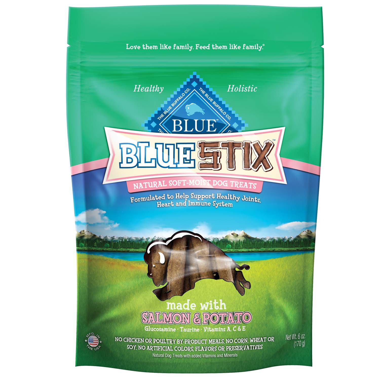 UPC 859610008414 product image for Blue Buffalo Blue Stix Salmon & Potato Dog Treats, 6 oz. () | upcitemdb.com