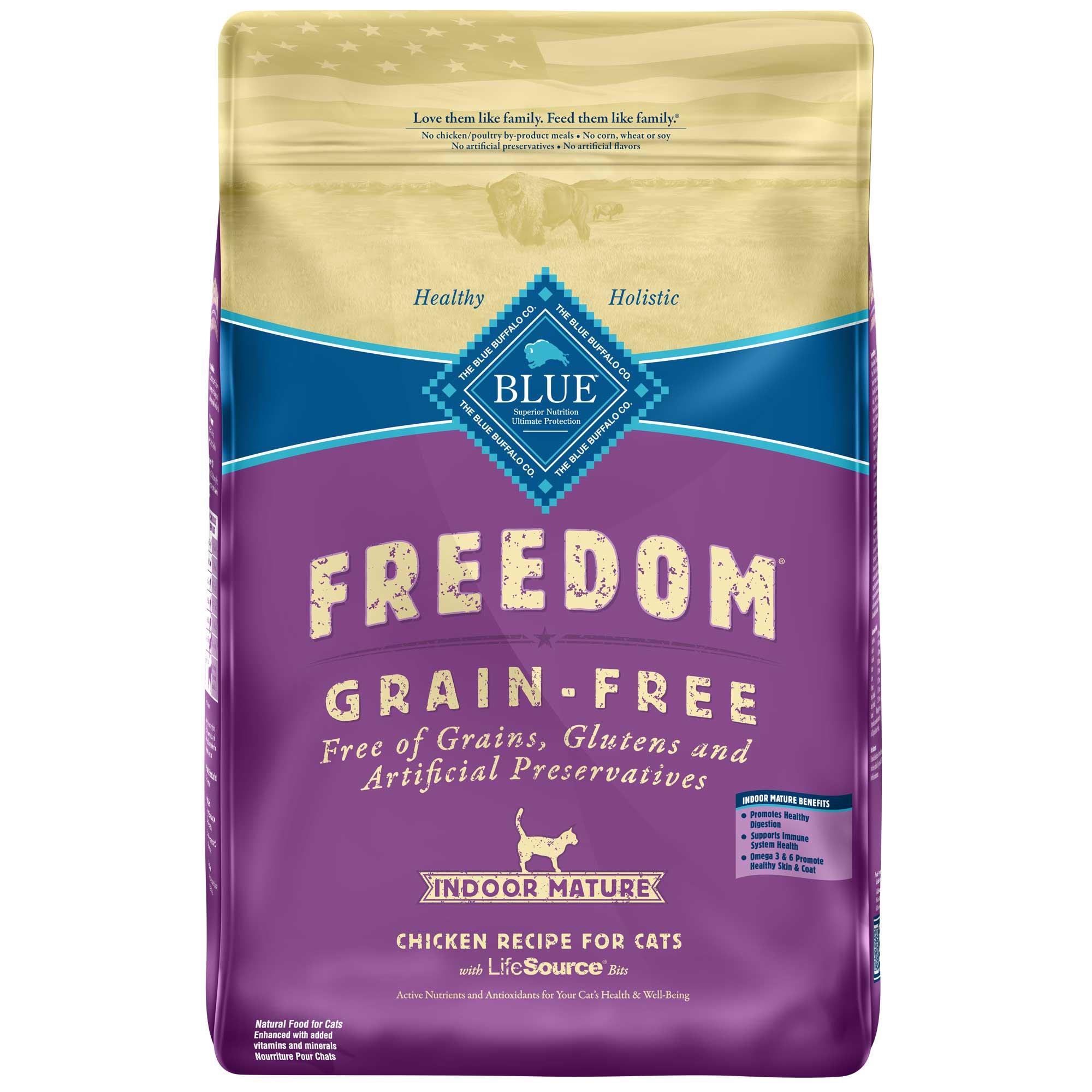 Blue Buffalo Blue Freedom Grain-Free Mature Indoor Chicken ...