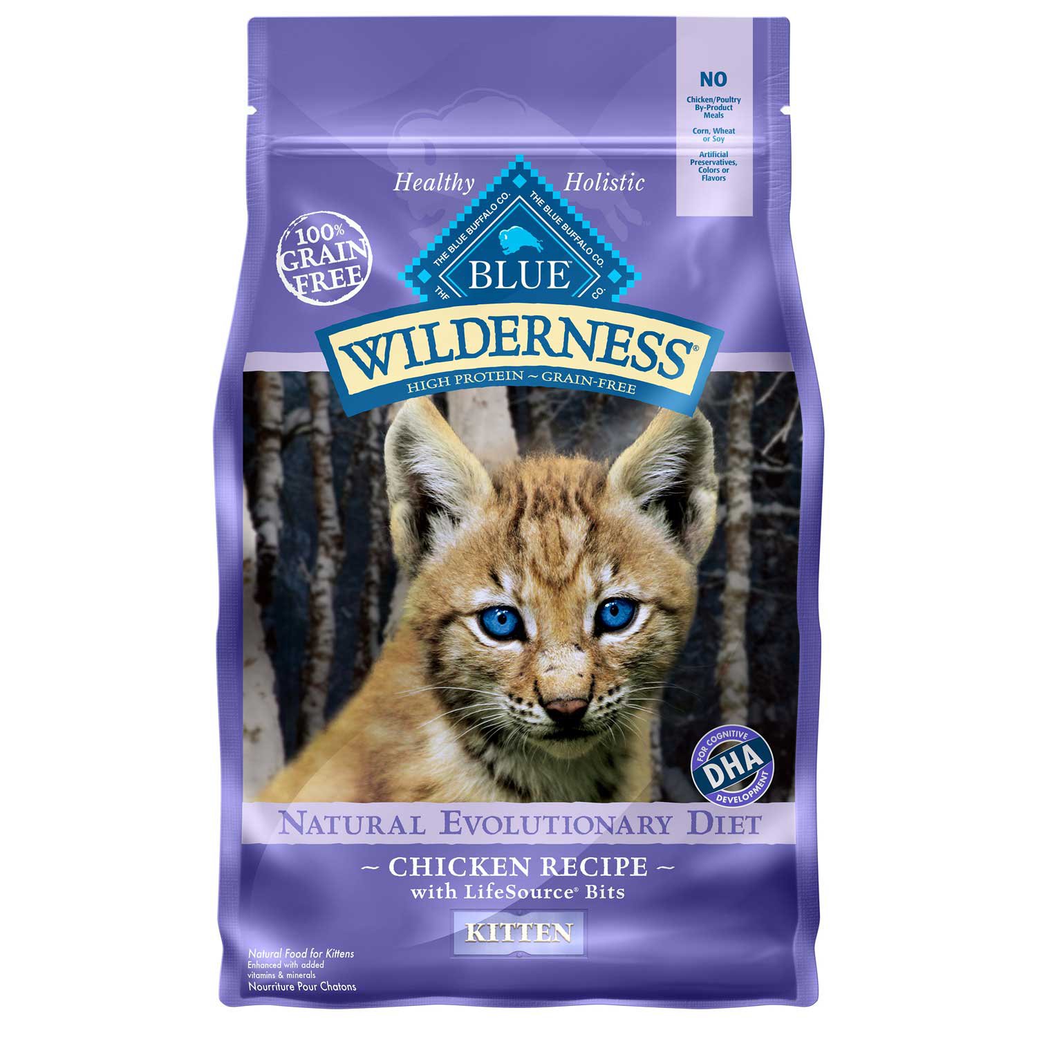 Blue Buffalo Blue Wilderness Kitten Chicken Recipe Dry Cat Food, 2 lbs