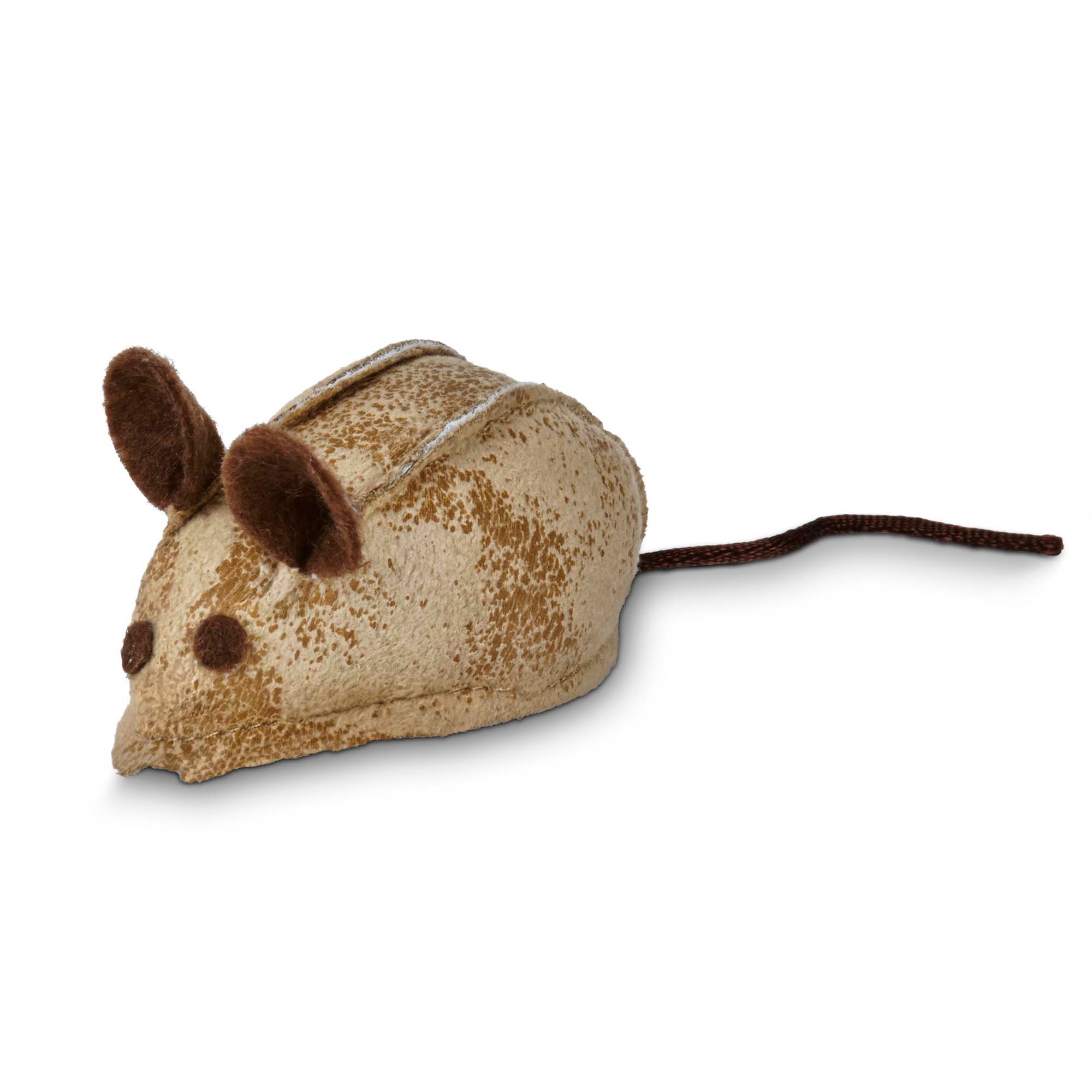 Leaps & Bounds Faux Leather Mouse Cat Toy with Rattle & Catnip Petco