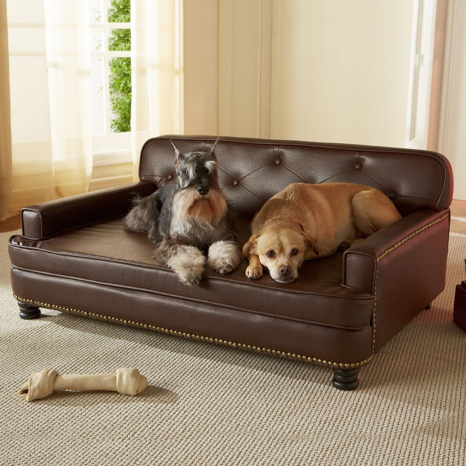 Enchanted Home Pet Library Sofa Dog Bed In Brown 40 L X 29 5 W