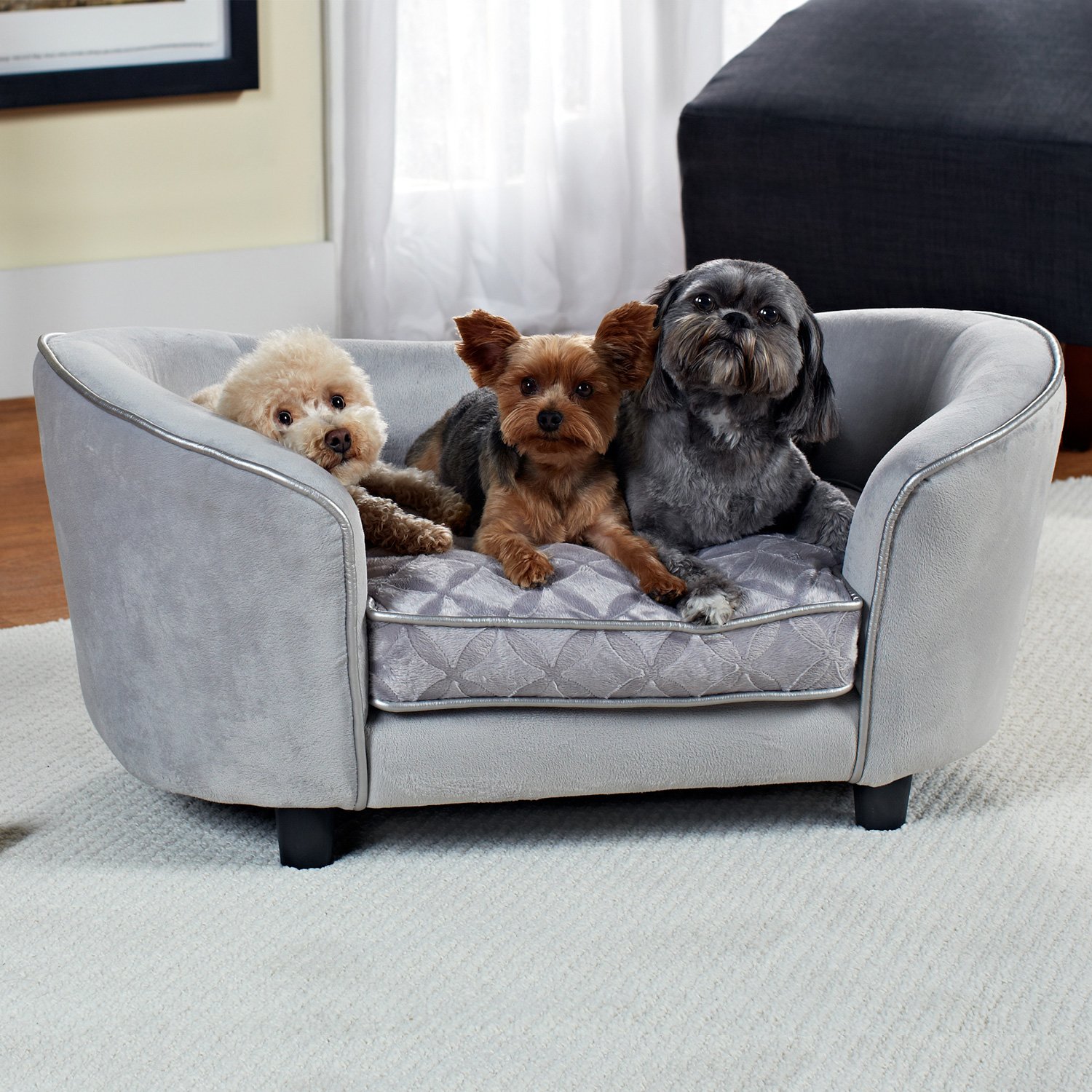 Enchanted Home Pet Quicksilver Sofa Dog Bed In Gray Petco   2364220 Right 1