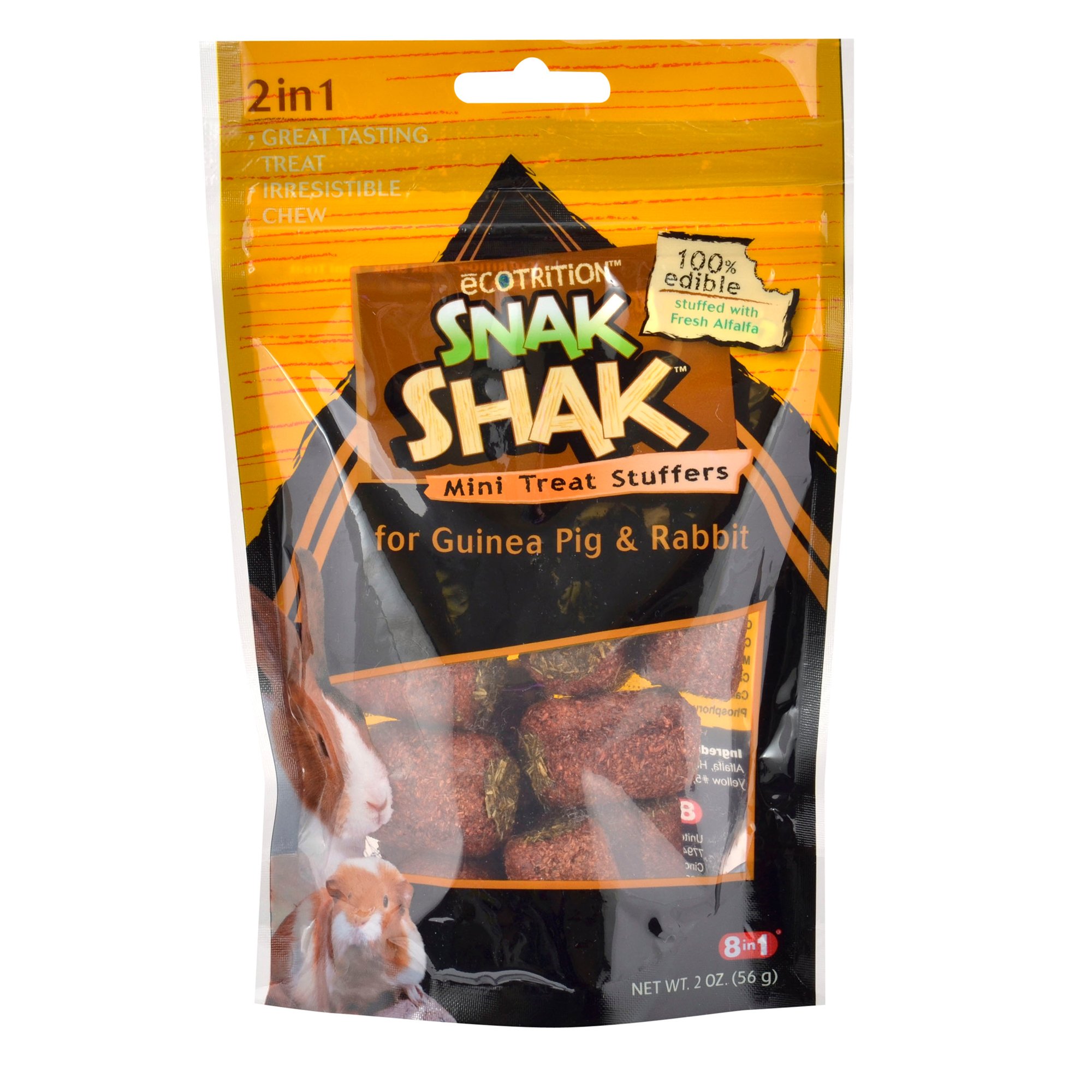 eCOTRITION Snak Shak Guinea Pig & Rabbit Mini Treat Stuffers, 2 oz