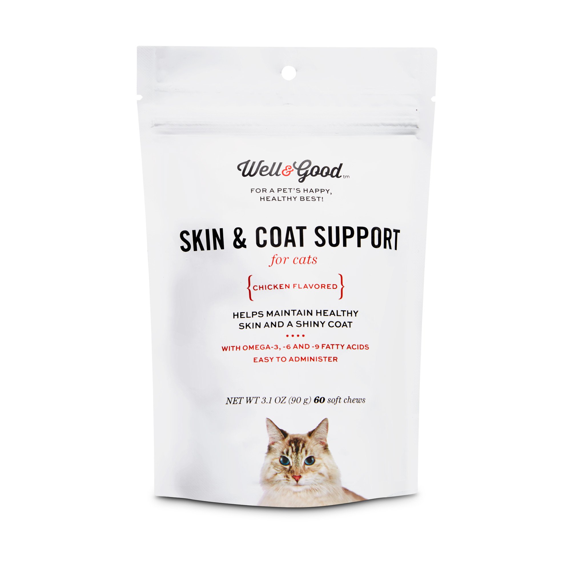 Well & Good Skin & Coat Support Cat Chews Petco