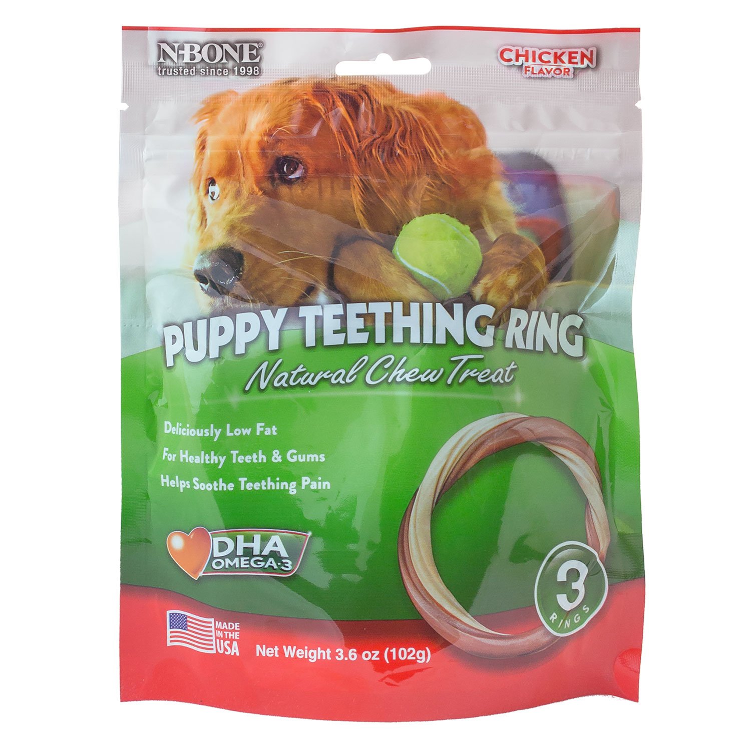 N-Bone Puppy Teething Ring Chicken Chew Treat | Petco
