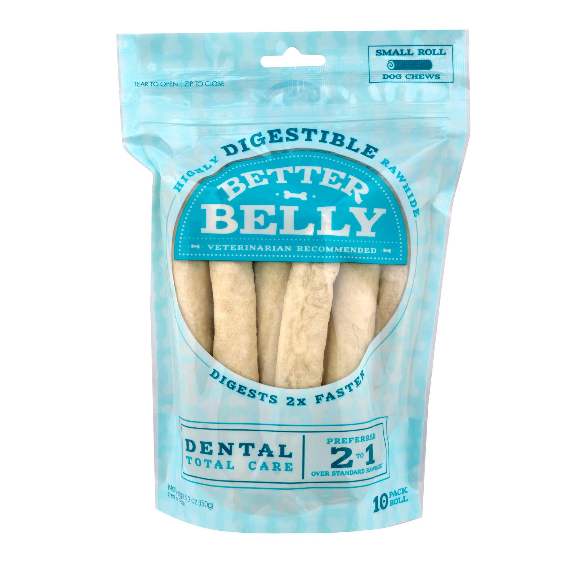 Better Belly Small Rawhide Total Dental Care Dog Chews | Petco