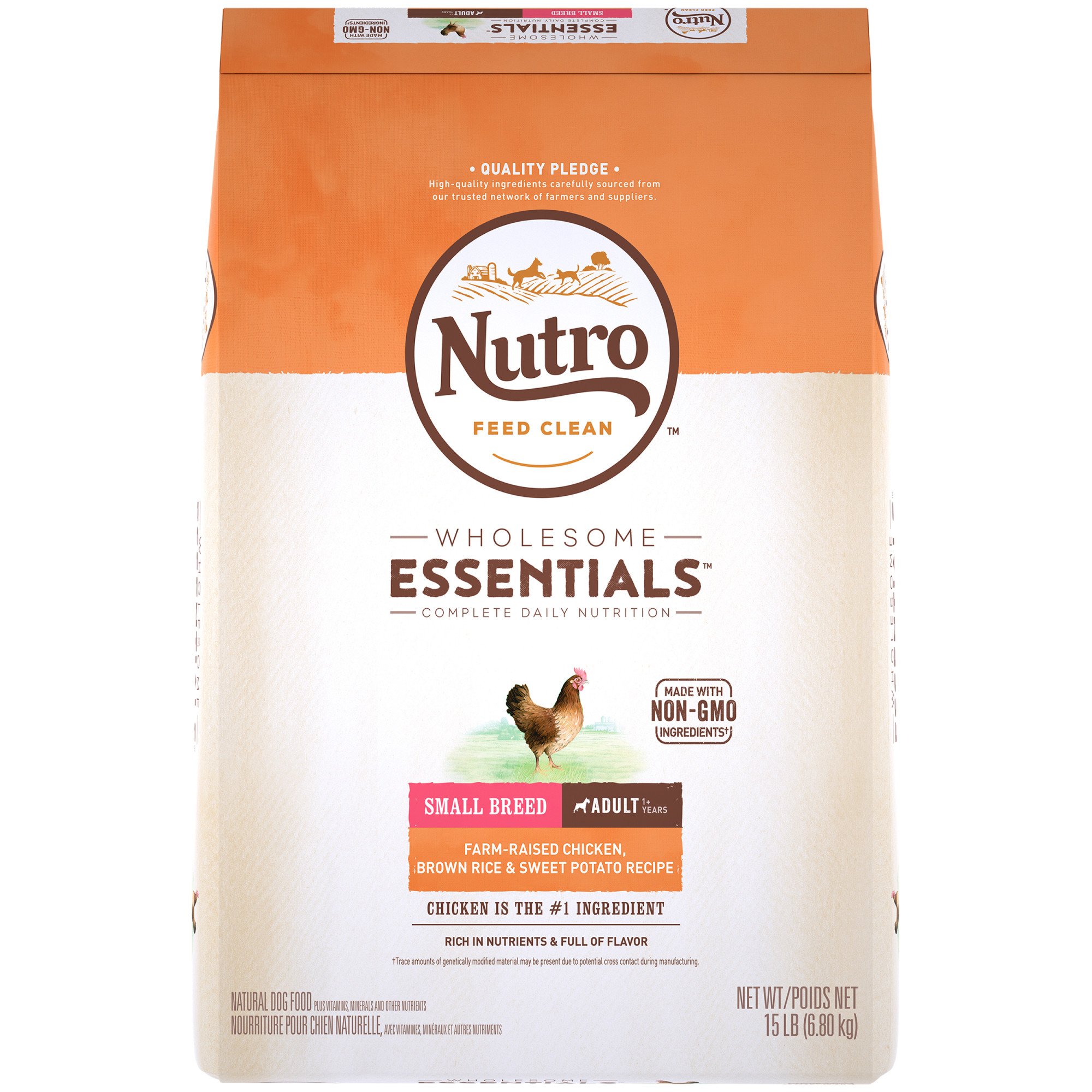 Nutro Wholesome Essentials Small Breed Adult Farm-Raised Chicken, Brown ...