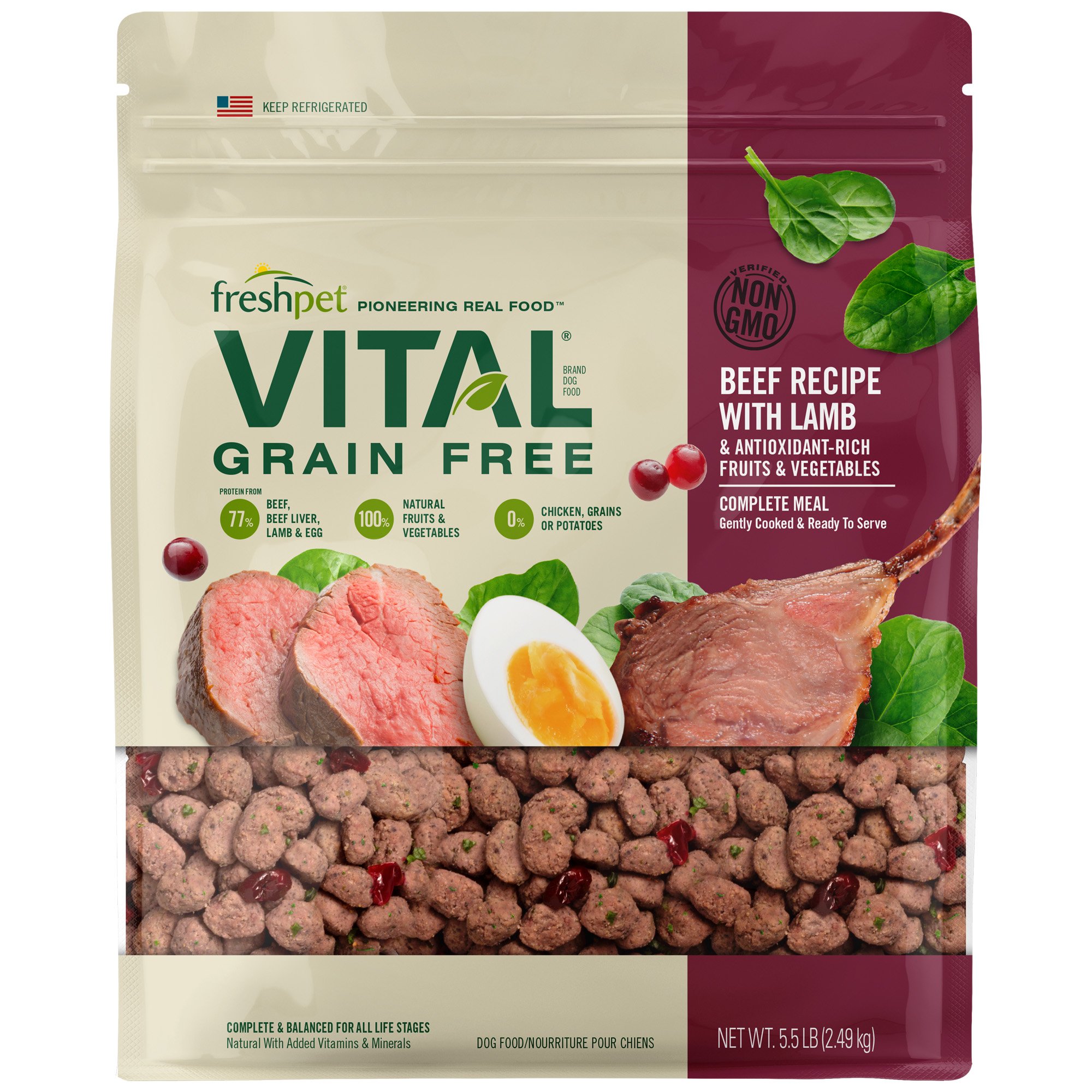 Freshpet Vital Complete Meals Beef & Lamb Recipe for Dogs | Petco