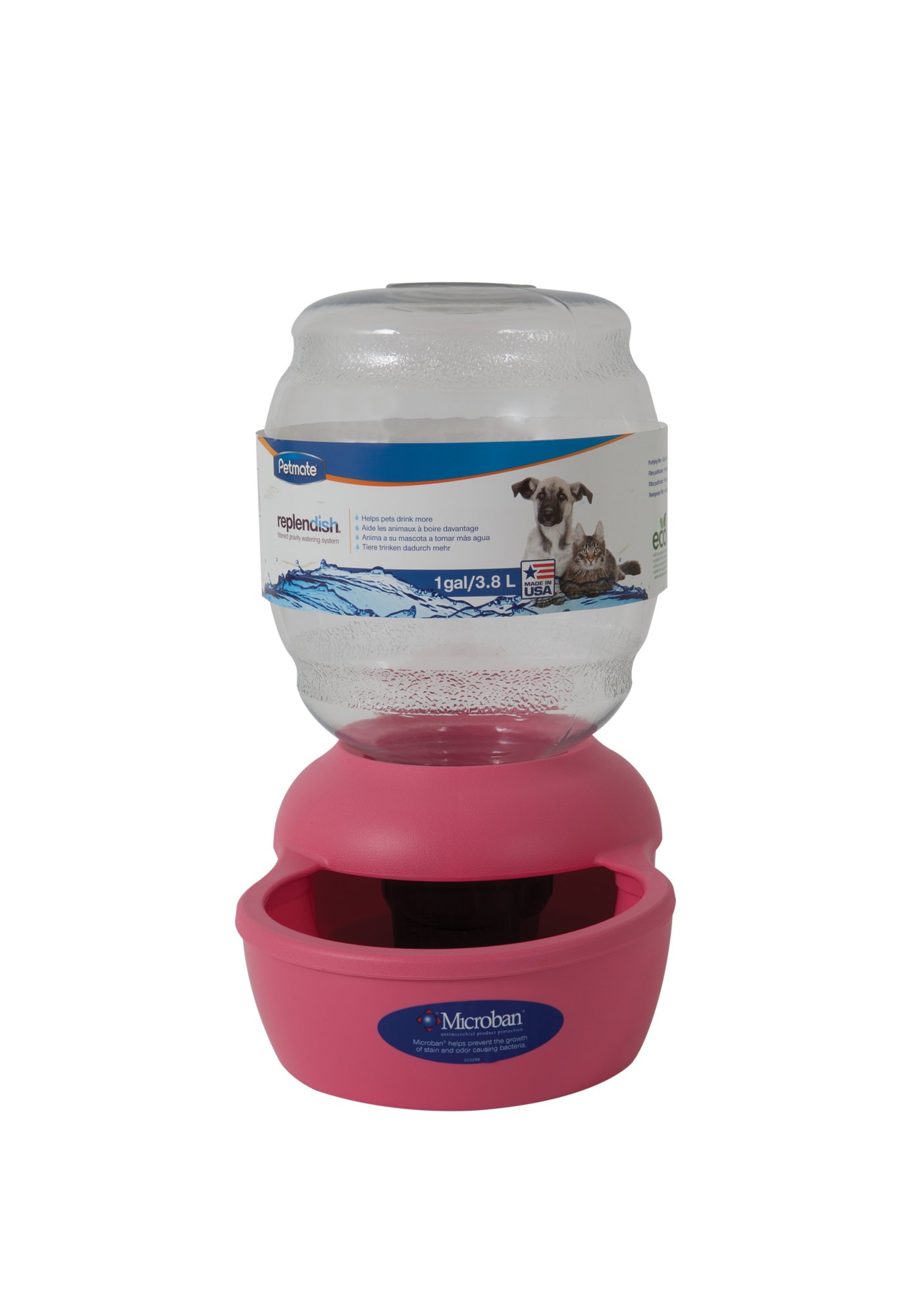 Petmate Replendish Gravity Waterer Pink Dog Bowl Petco