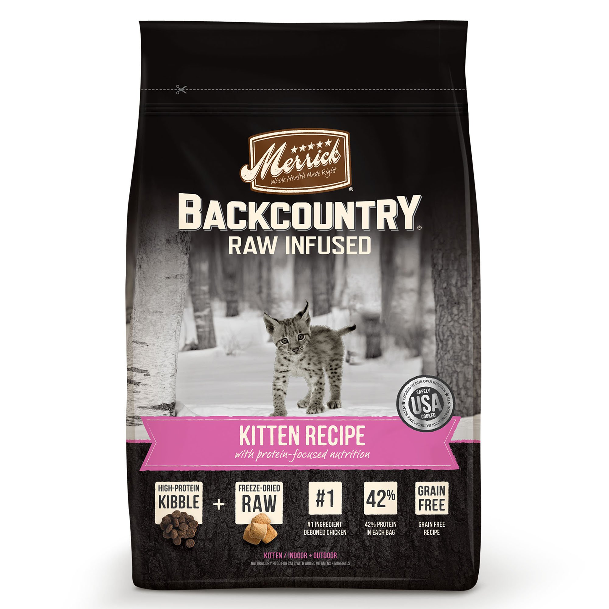 Merrick Backcountry Grain Free Raw Infused Kitten Recipe Dry Cat Food