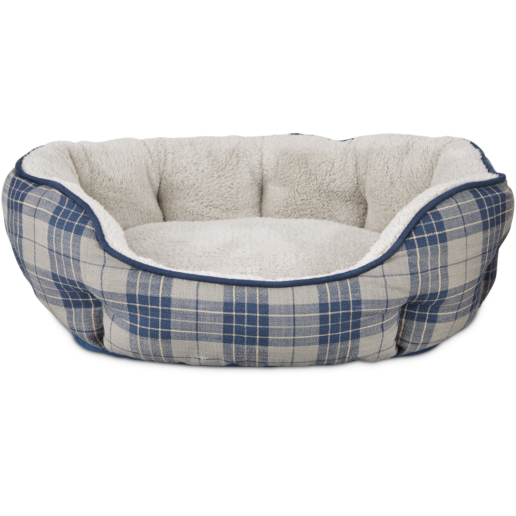 Harmony Nester Dog Bed in Blue Plaid 