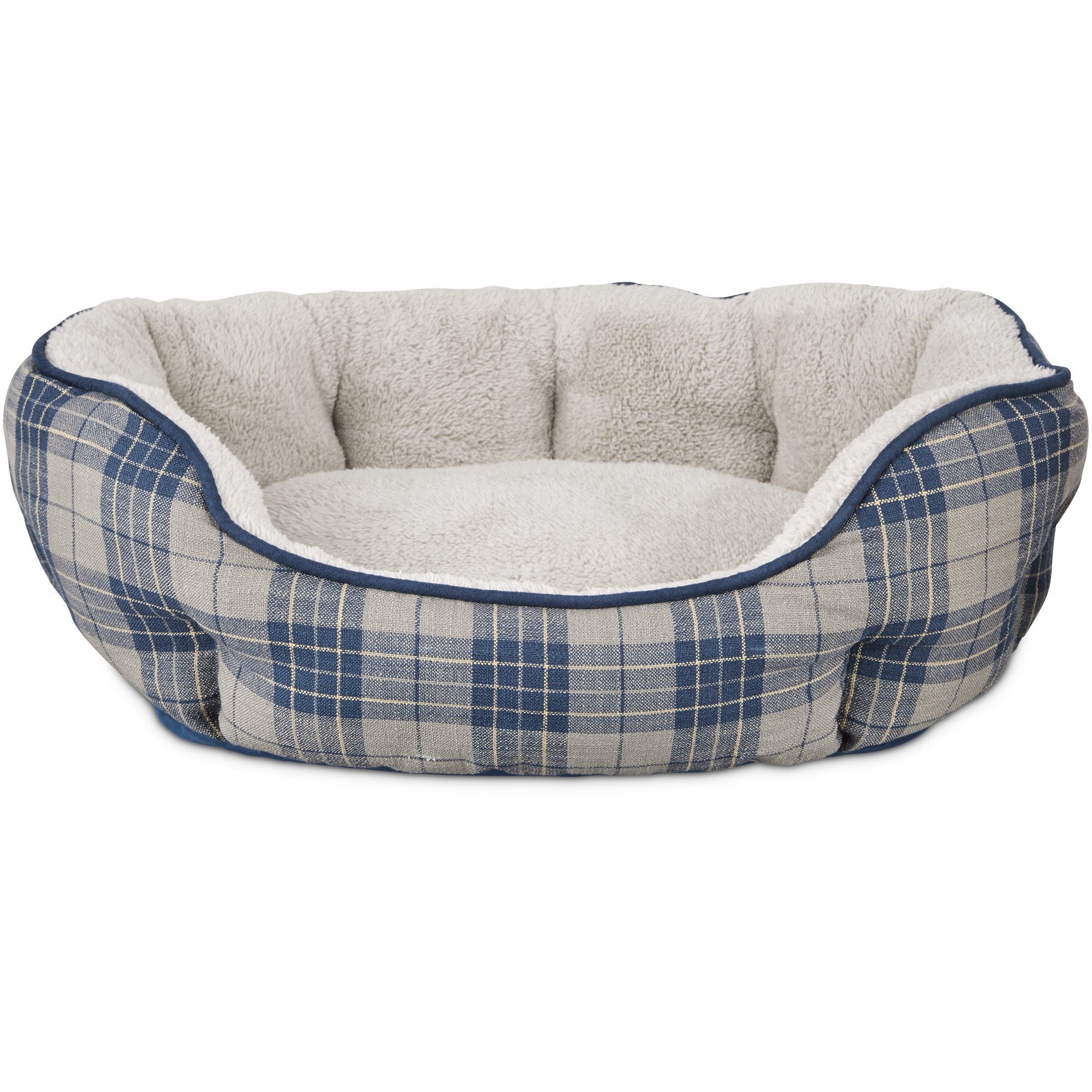 plaid dog bed