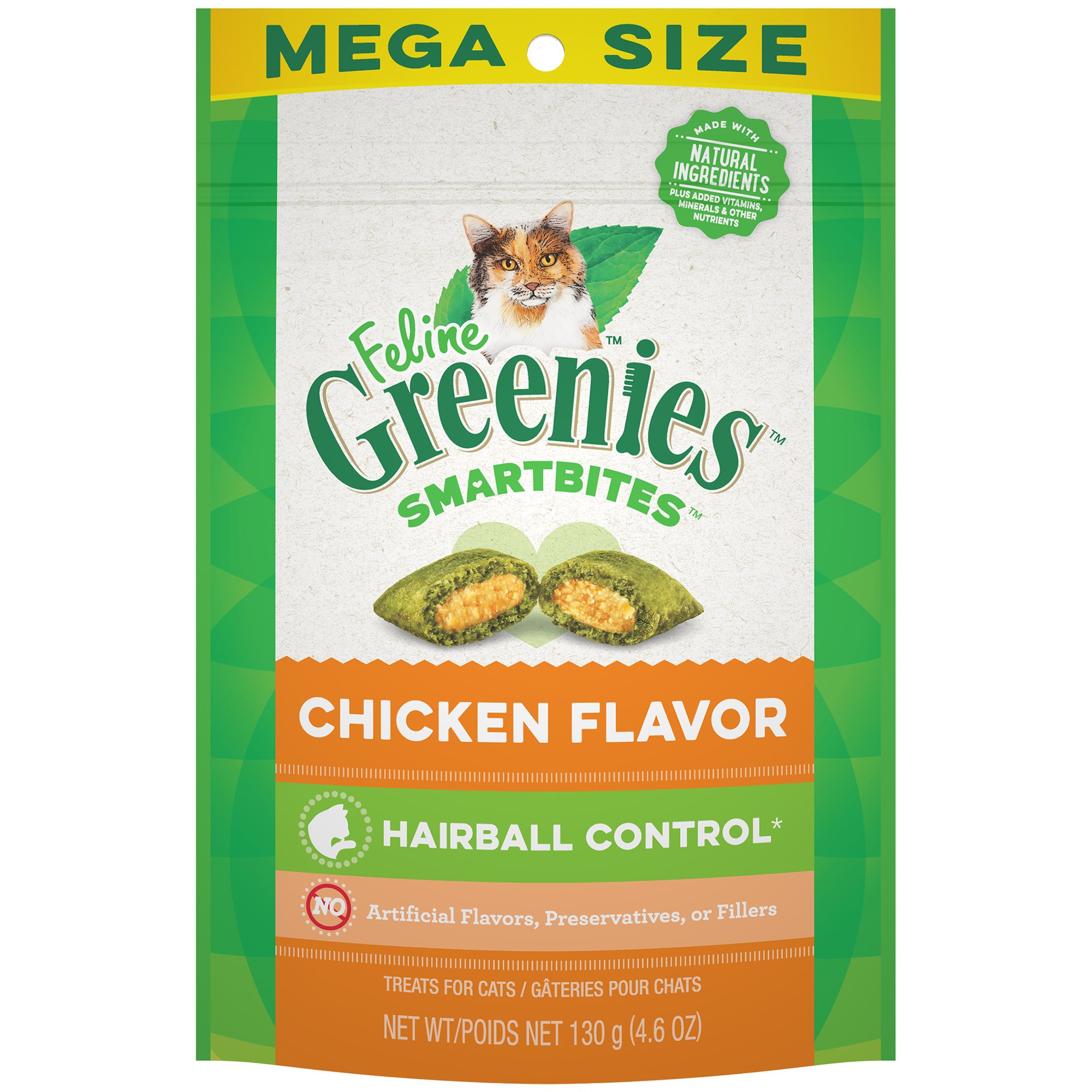 Feline Greenies Smartbites Chicken Flavored Hairball Control Cat Treats
