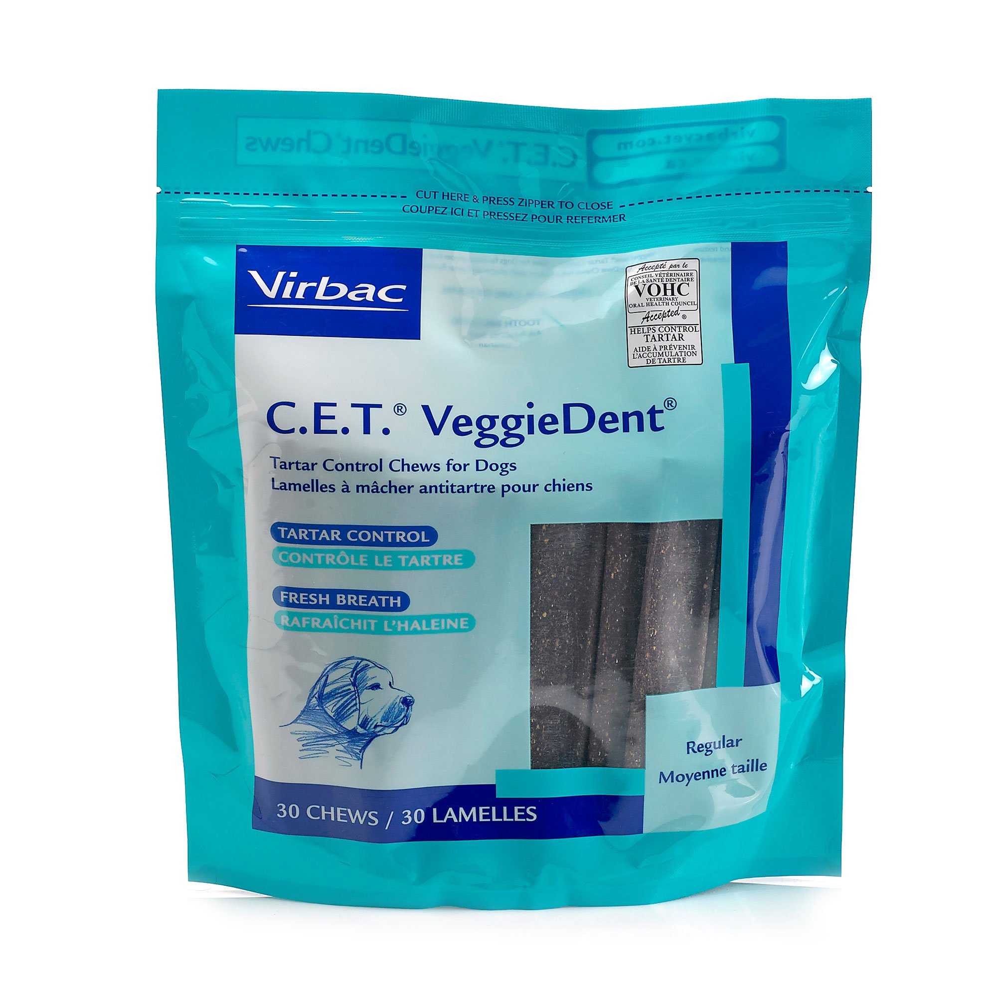 UPC 814514020023 product image for Virbac C.E.T. VeggieDent Tartar Control Dog Chews, 30 count, Regular | upcitemdb.com