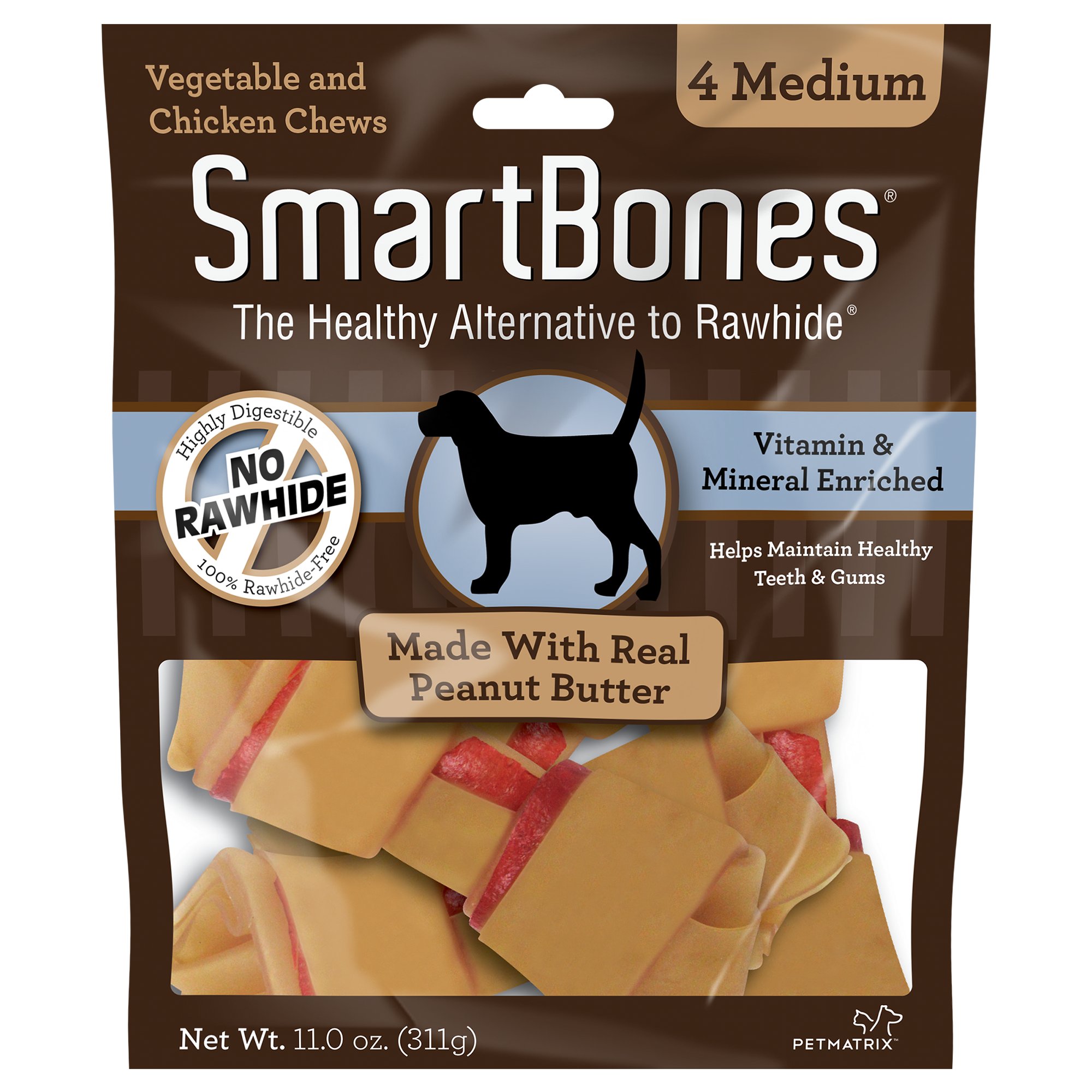 SmartBones NO-RAWHIDE Peanut Butter Medium Dog Chews | Petco