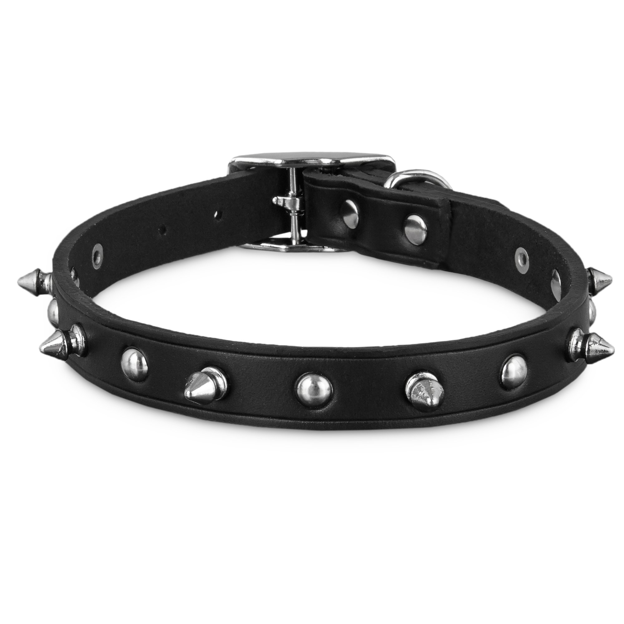 Bond & Co. Black Leather Spike Dog Collar | Petco