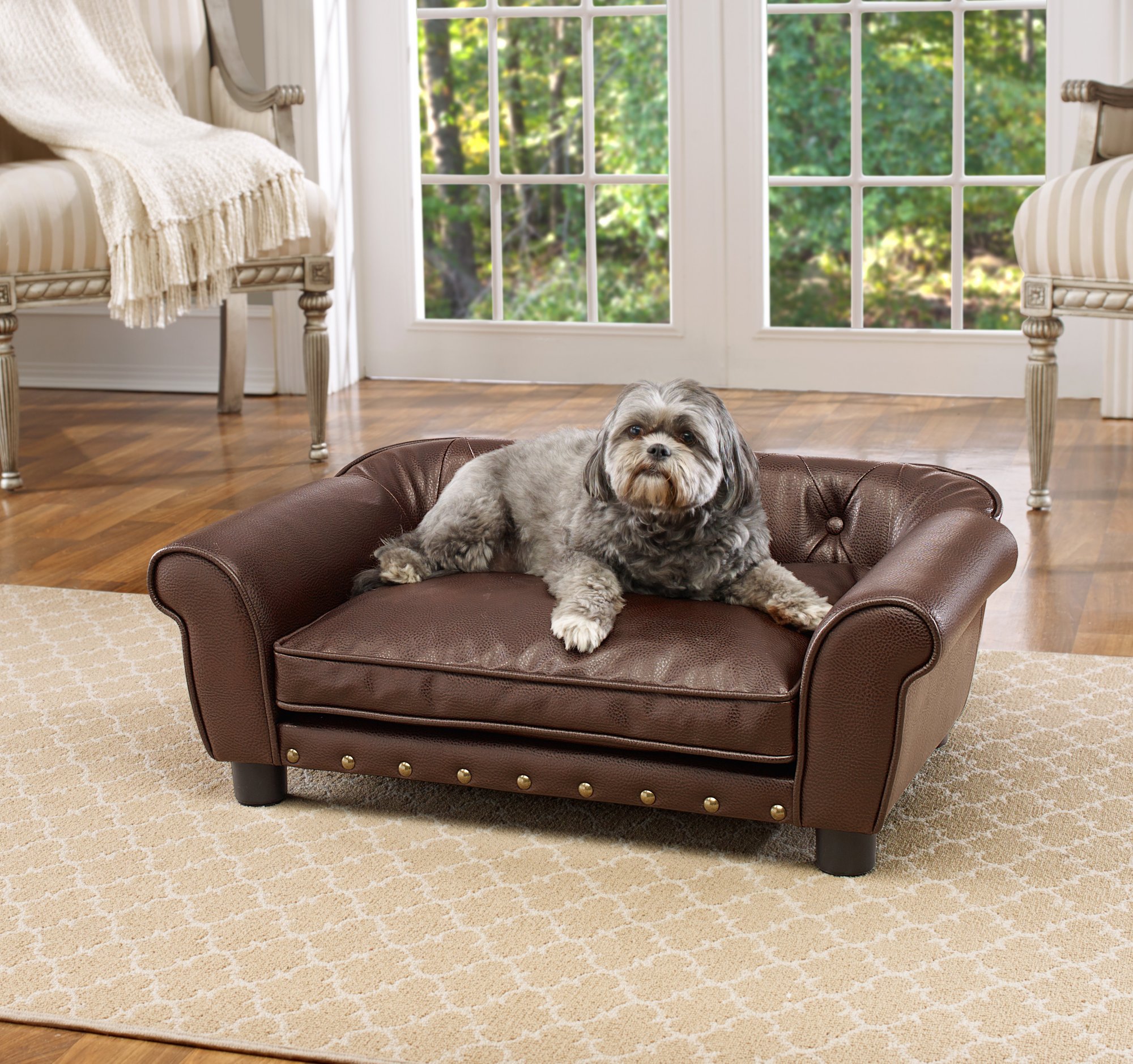 Enchanted Home Pet Brown Brisbane Tufted Pet Bed Petco