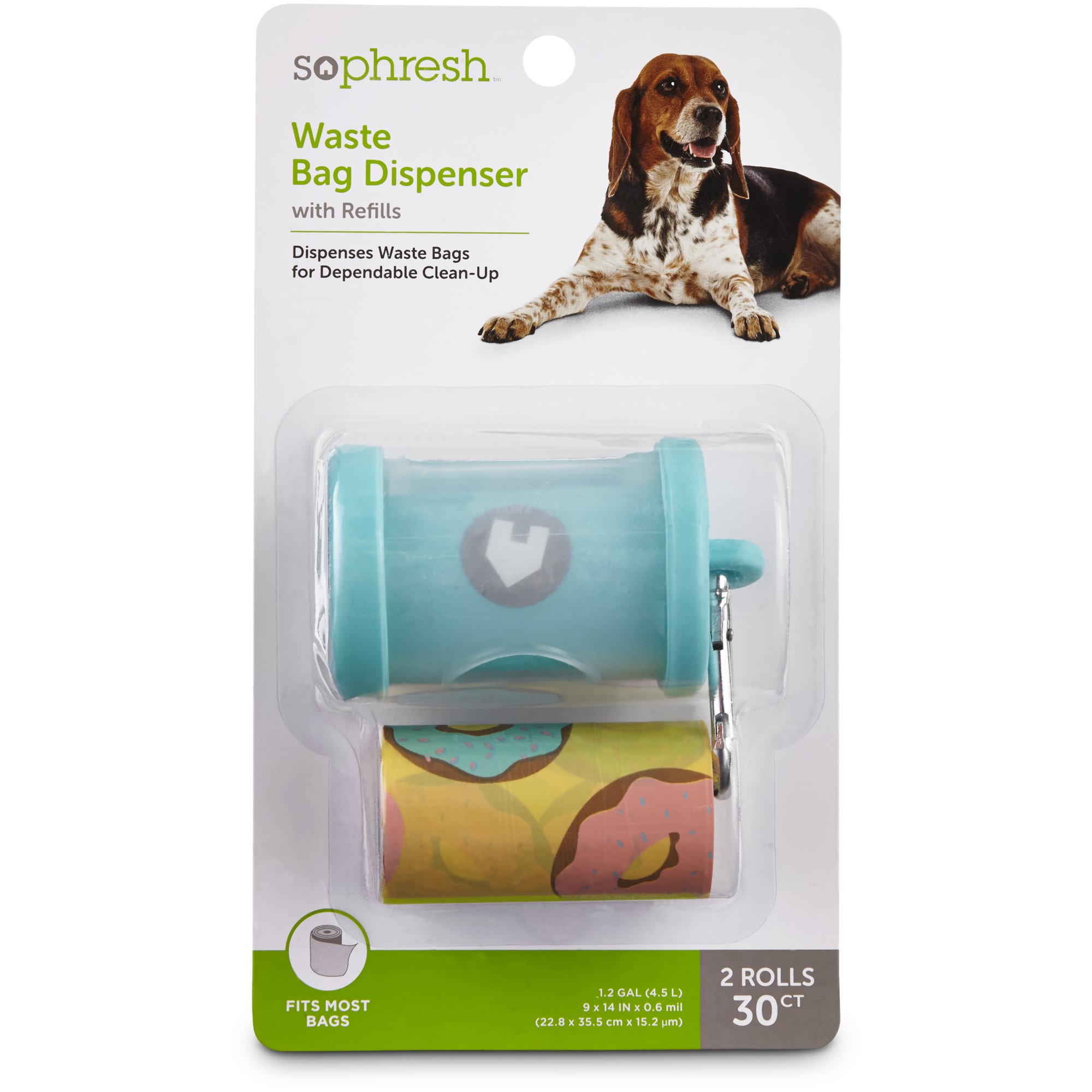 So Phresh Teal Dog Waste Bag Dispenser with Refills Petco
