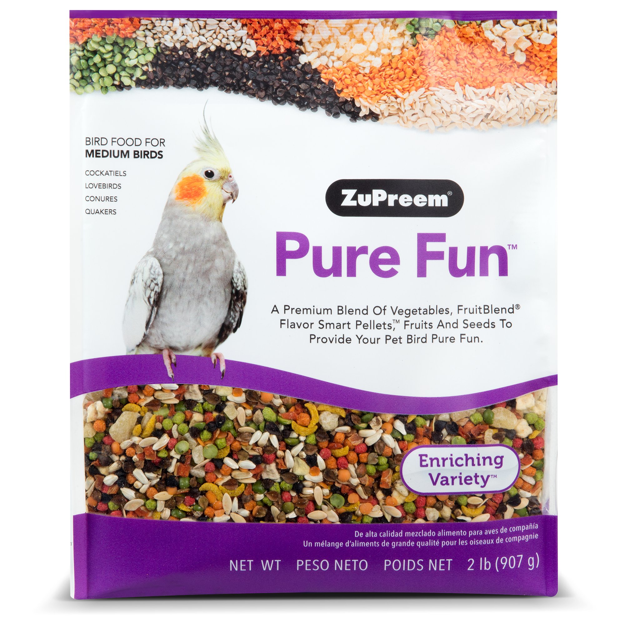 ZuPreem Pure Fun Bird Food for Medium Birds, 2 lbs. Petco