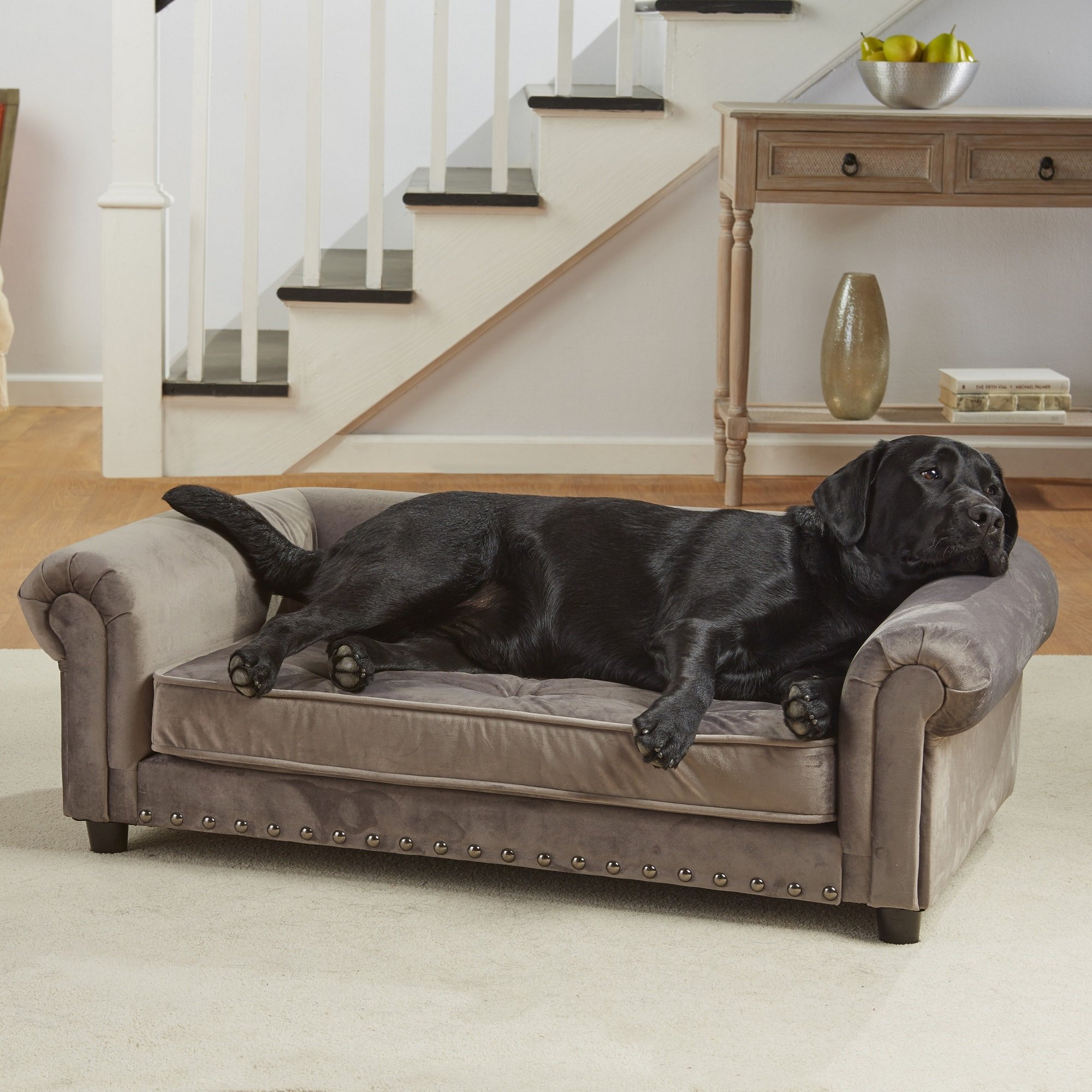 Enchanted Home Pet Grey Velvet Manchester Pet Sofa | Petco