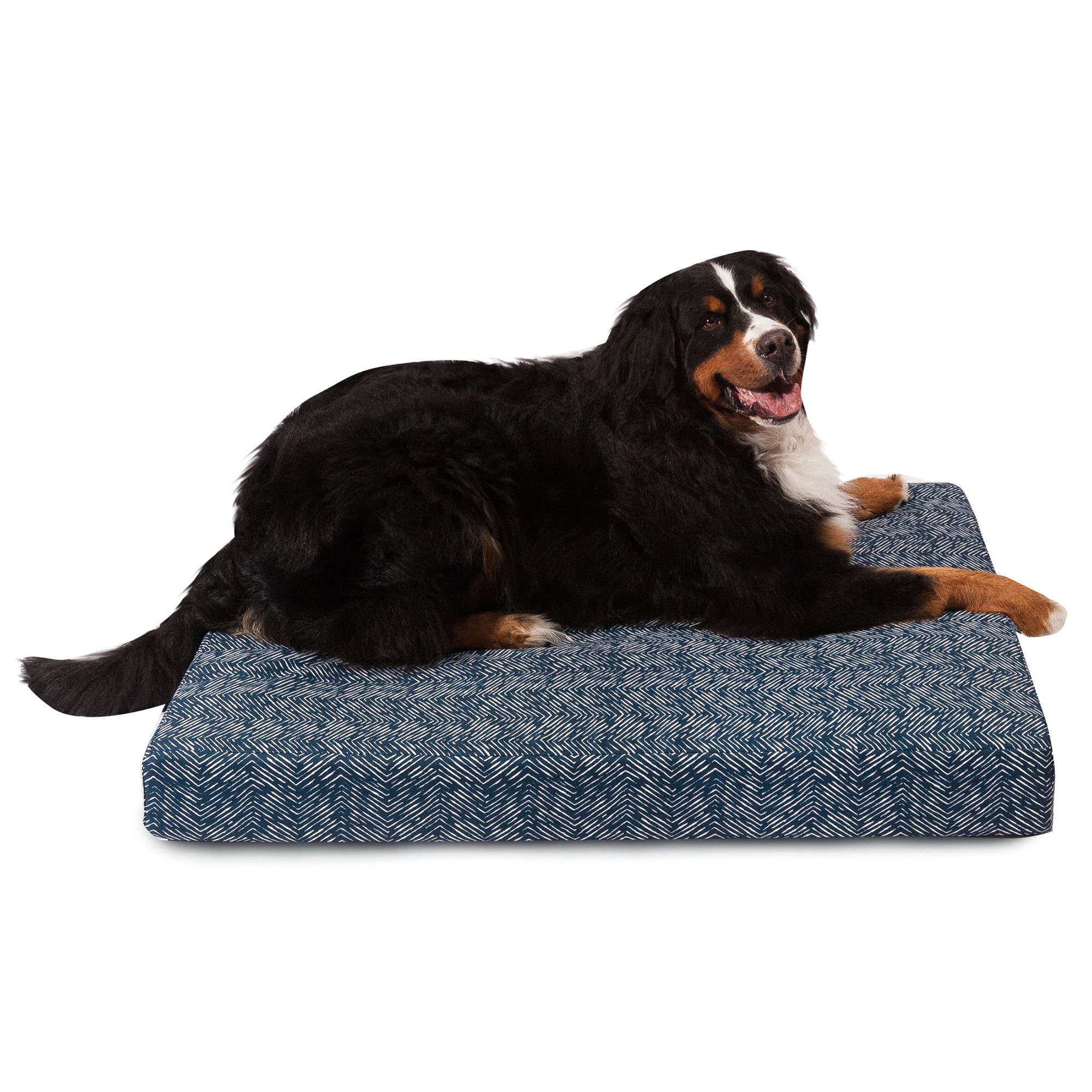 Majestic Pet Navy Navajo Orthopedic Memory Foam Rectangle Dog Bed Petco