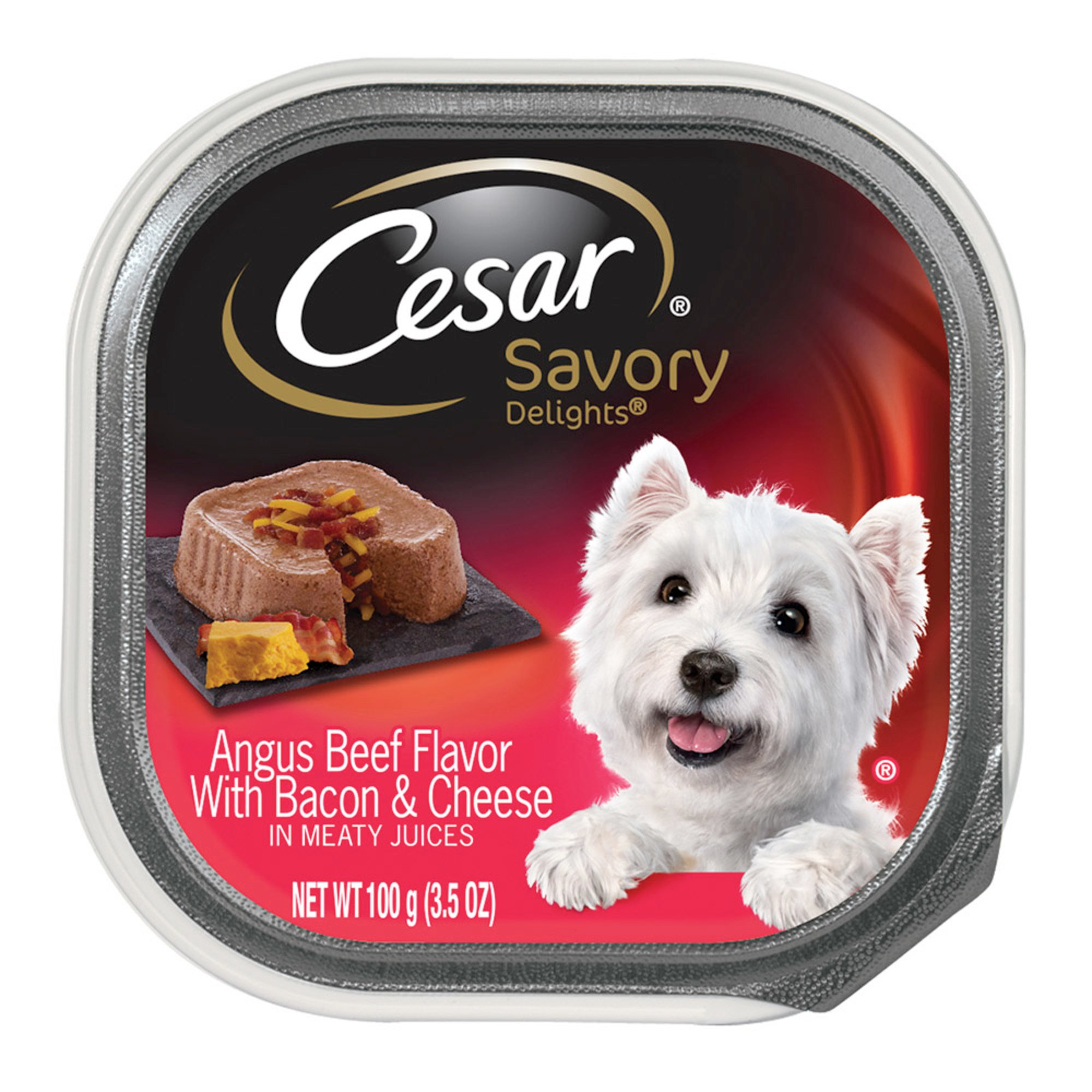 Cesar Savory Delights Angus Beef Flavor with Cheese & Bacon Dog Food