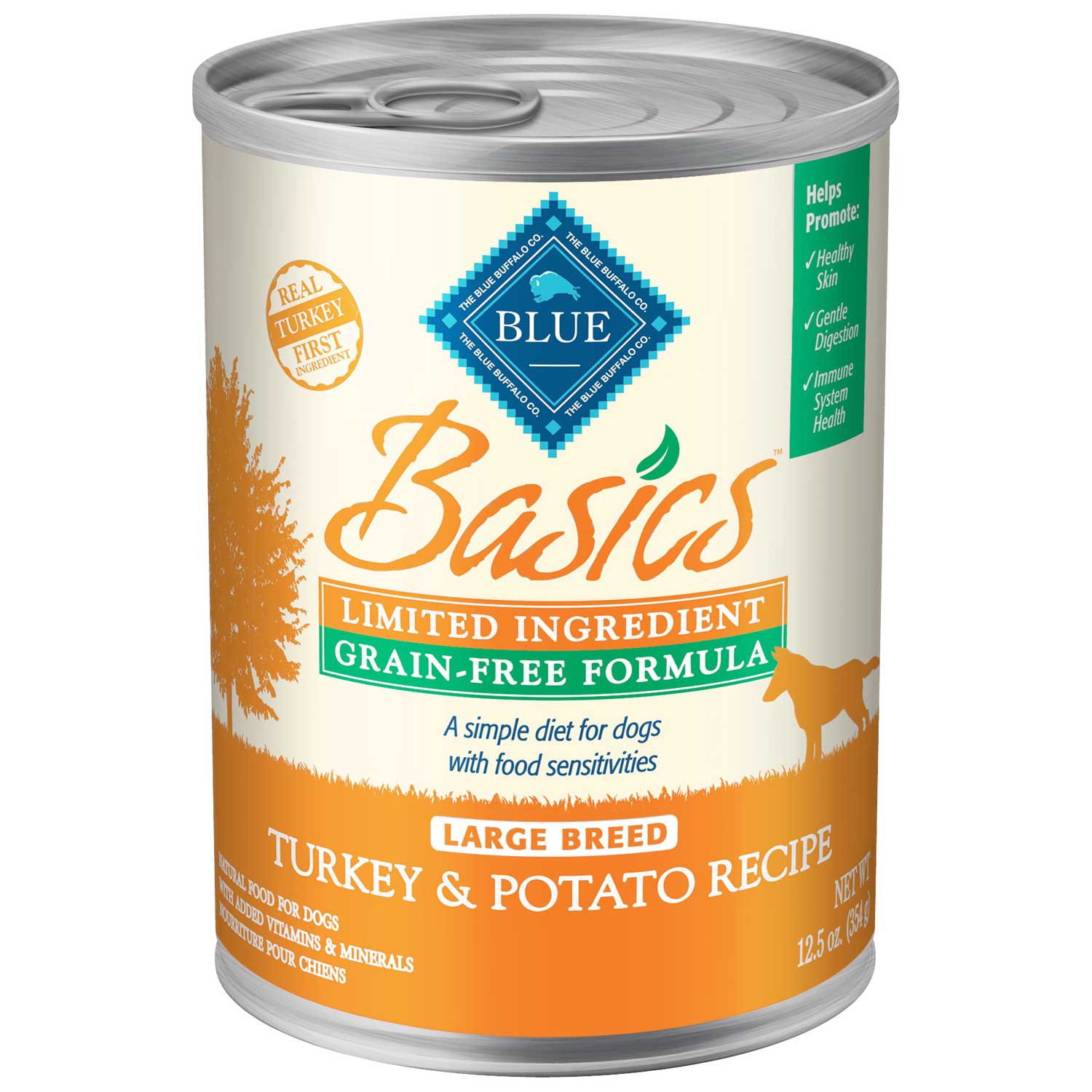 Blue Buffalo Basics LID & Grain Free Turkey & Potato Large Breed Adult ...