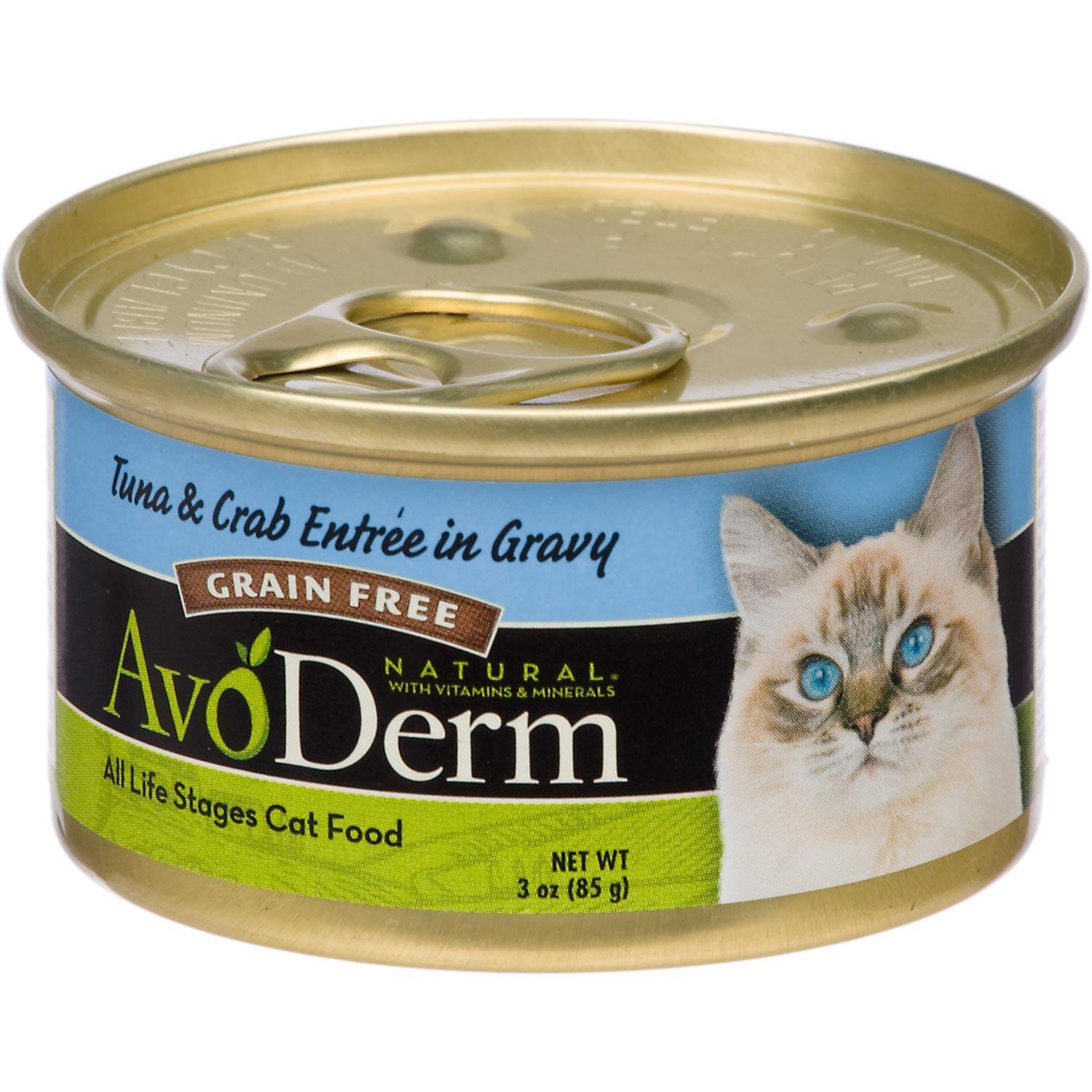 AvoDerm Grain Free Tuna \u0026 Crab Entree in Gravy Canned Cat 